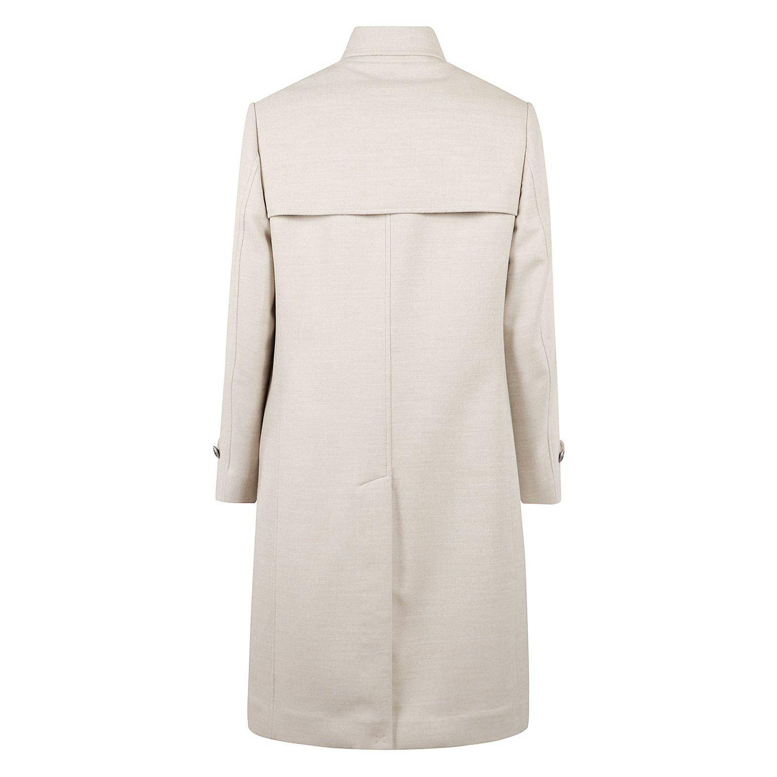 Shop Brunello Cucinelli Double-breasted Coat In Sabbia/perla+rubino