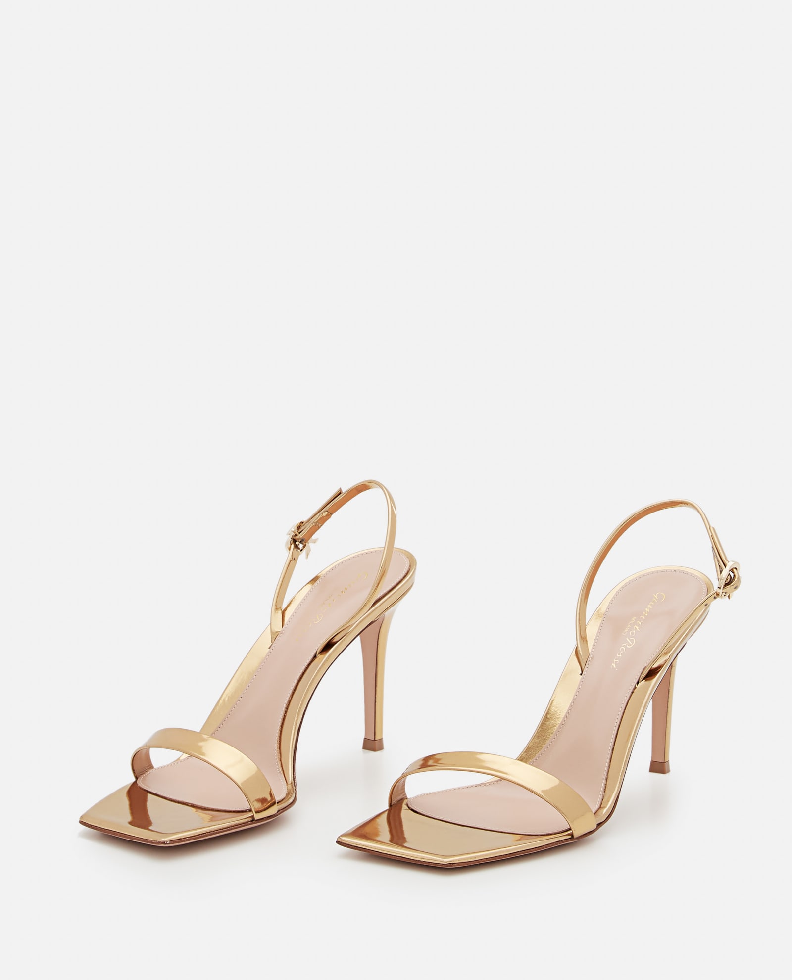 Gianvito Rossi 95mm Metallic Slingback Sandals In Golden