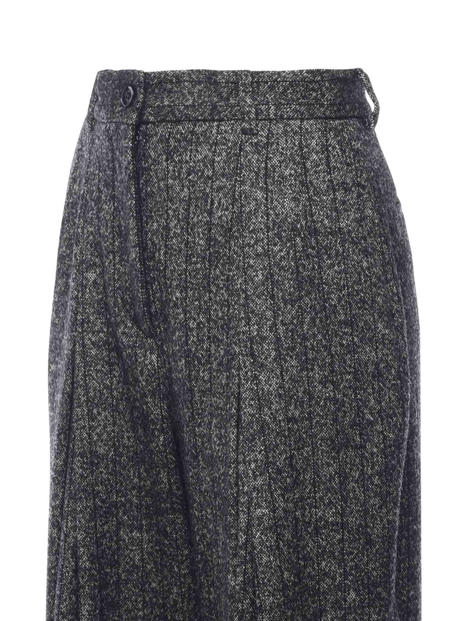 Dolce & Gabbana Striped Wool Trousers In Gray
