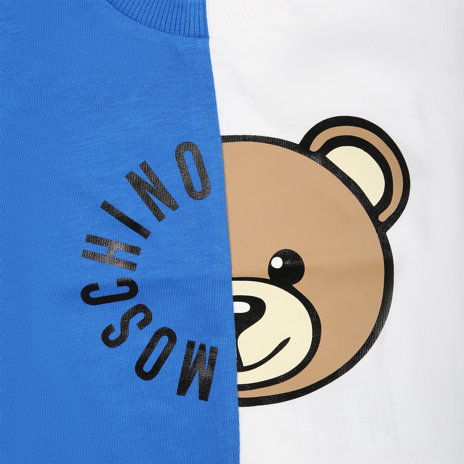 Shop Moschino Blue T-shirt For Babies With Teddy Bear And Logo