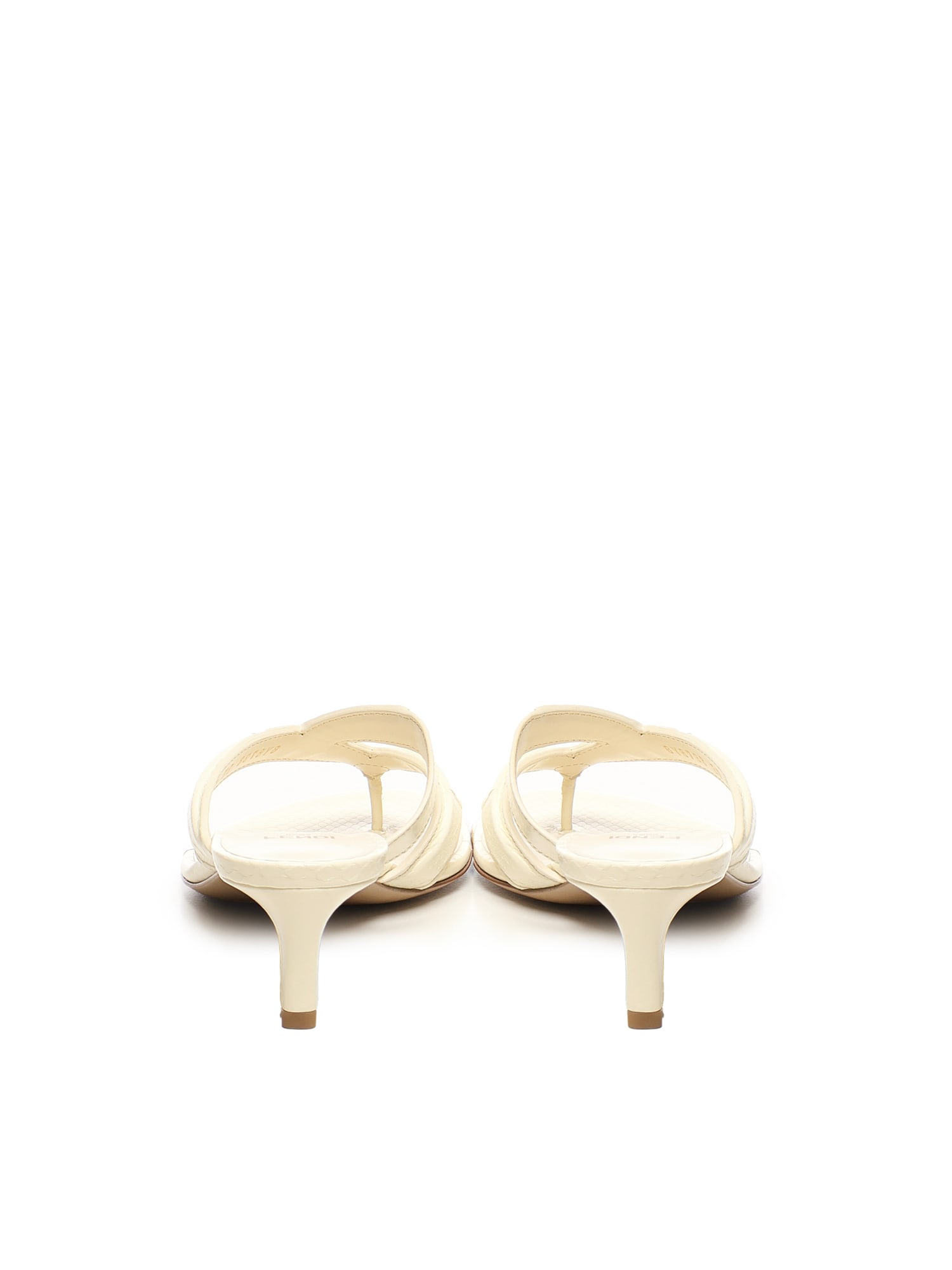 Fendi Fling Heel Flip-flops In White
