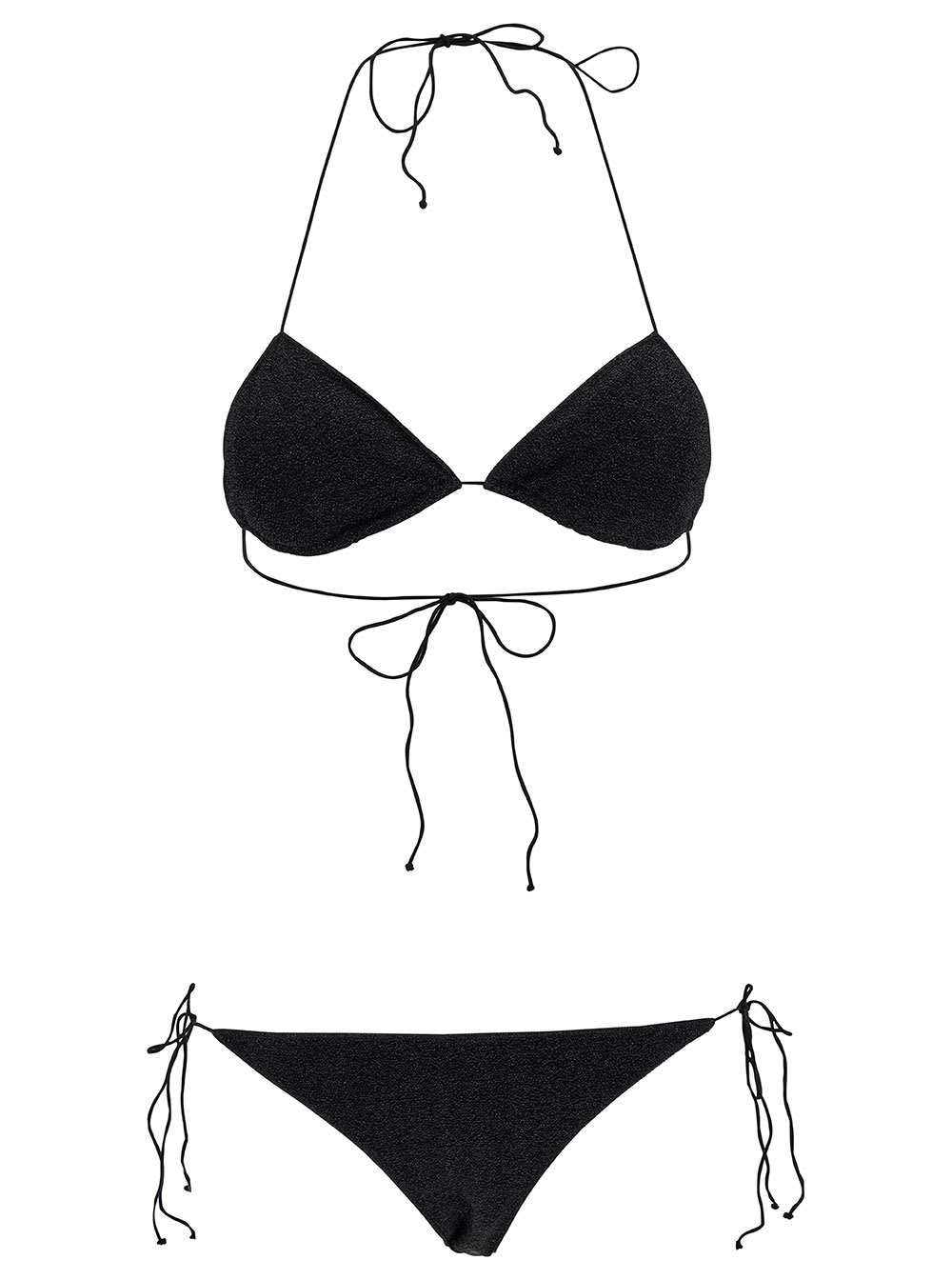 Shop Oseree Lumière Black Bikini With Adjustable Straps In Polyamide Blend Woman