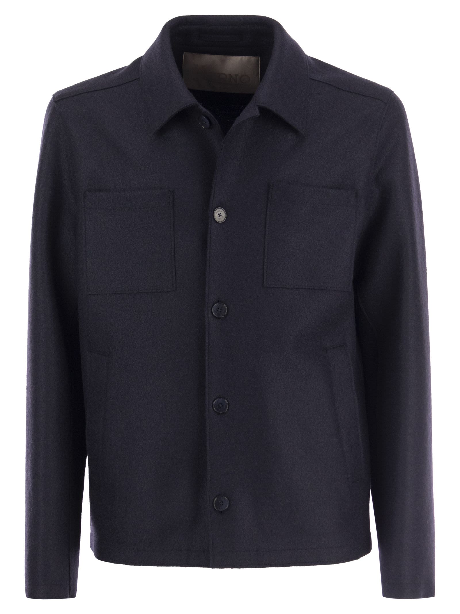 Shop Herno Wool Shirt Coat In Blue