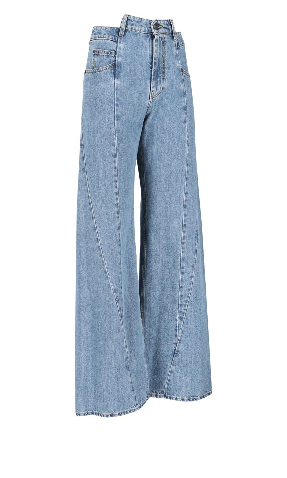 Maison Margiela Denim Jeans With Cut-out Detail In Denim Blue