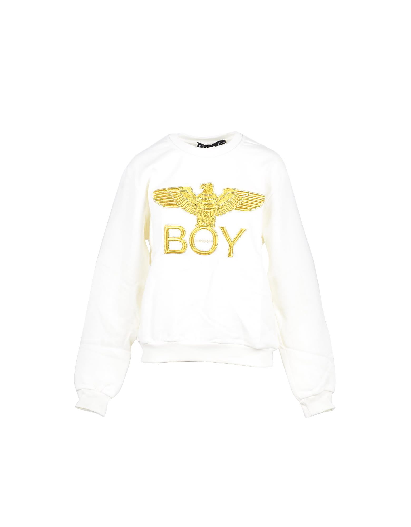 Boy London Off White & Gold Cotton Womens Sweatshirt