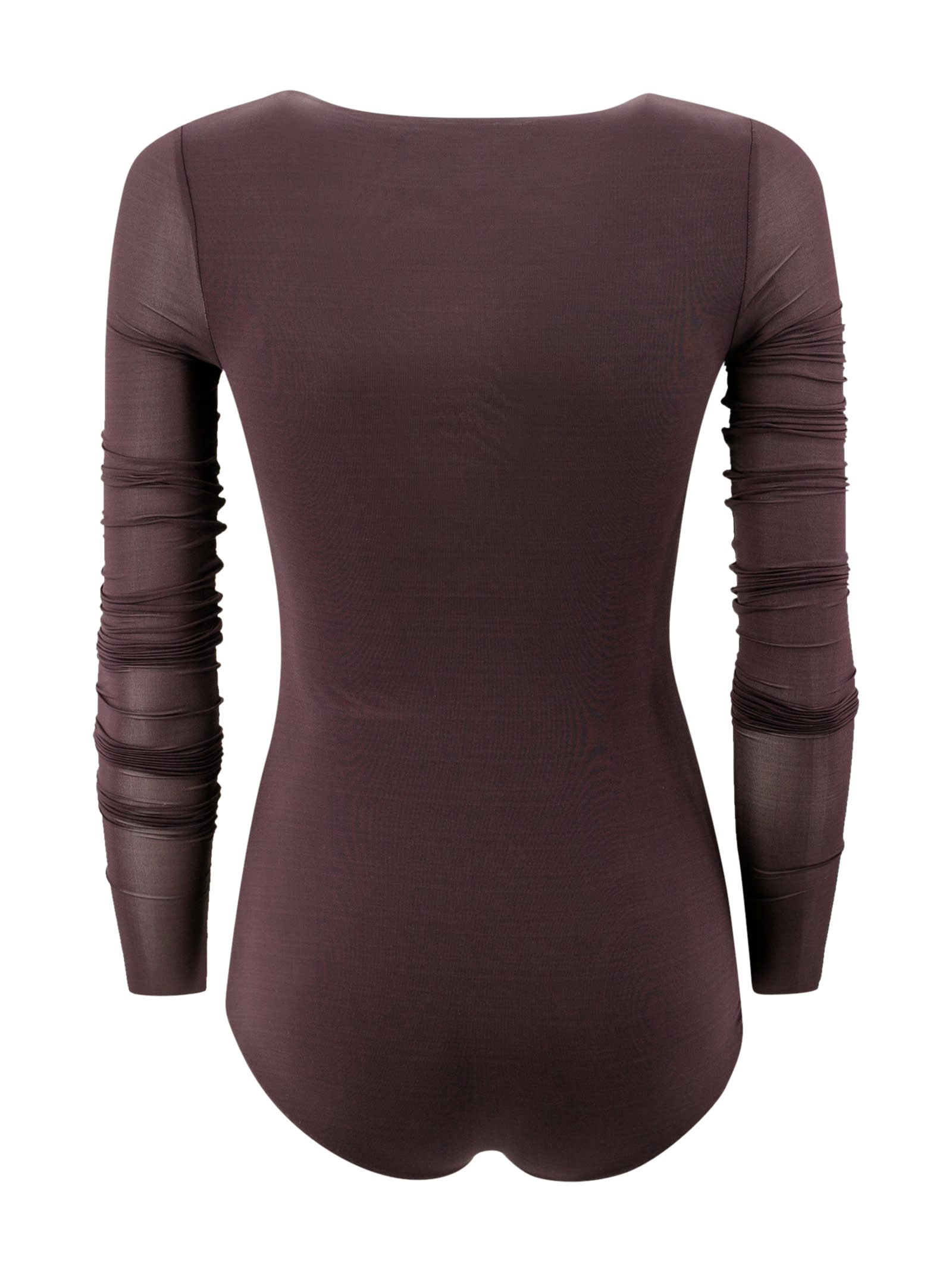Shop Philosophy Di Lorenzo Serafini Sheer-sleeves Round-neck Bodysuit