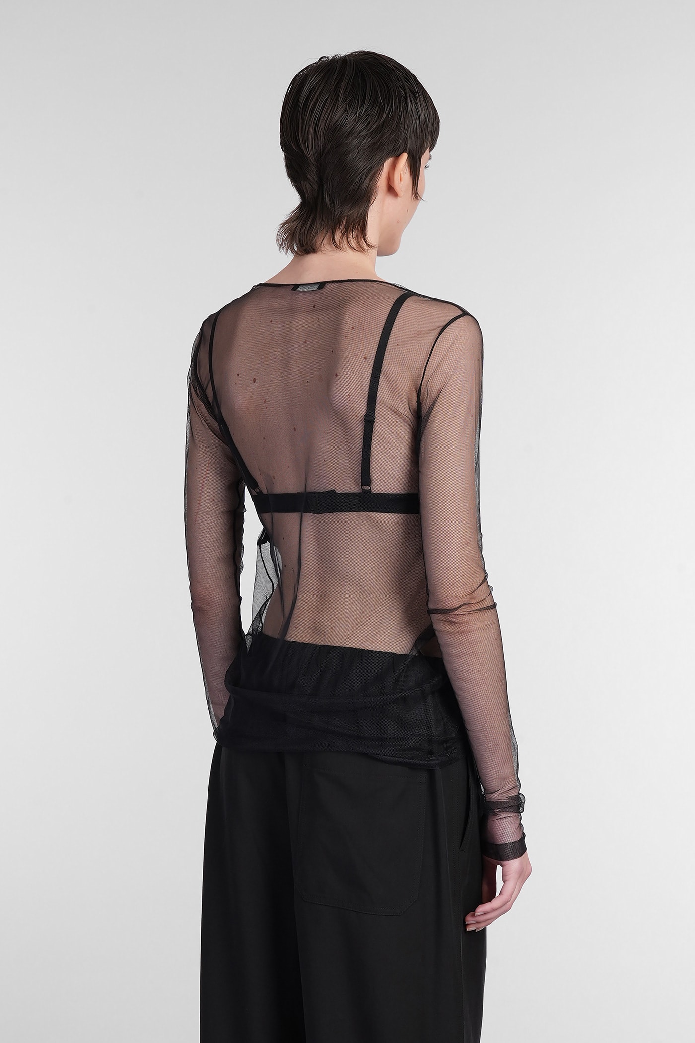Ann Demeulemeester Fiene Topwear In Black Cotton In Black