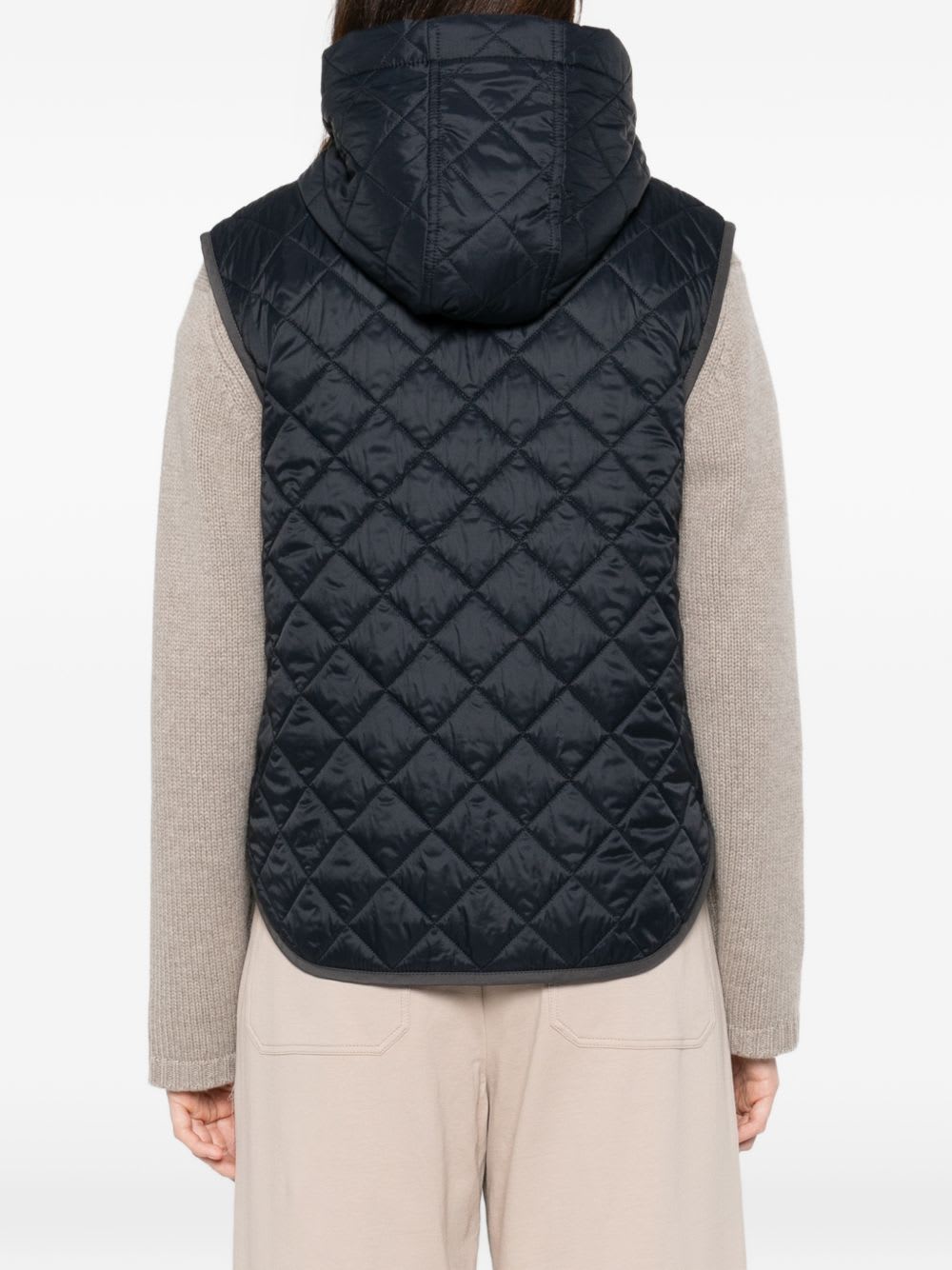 Brunello Cucinelli Quilted Nylon Down Vest In Multi
