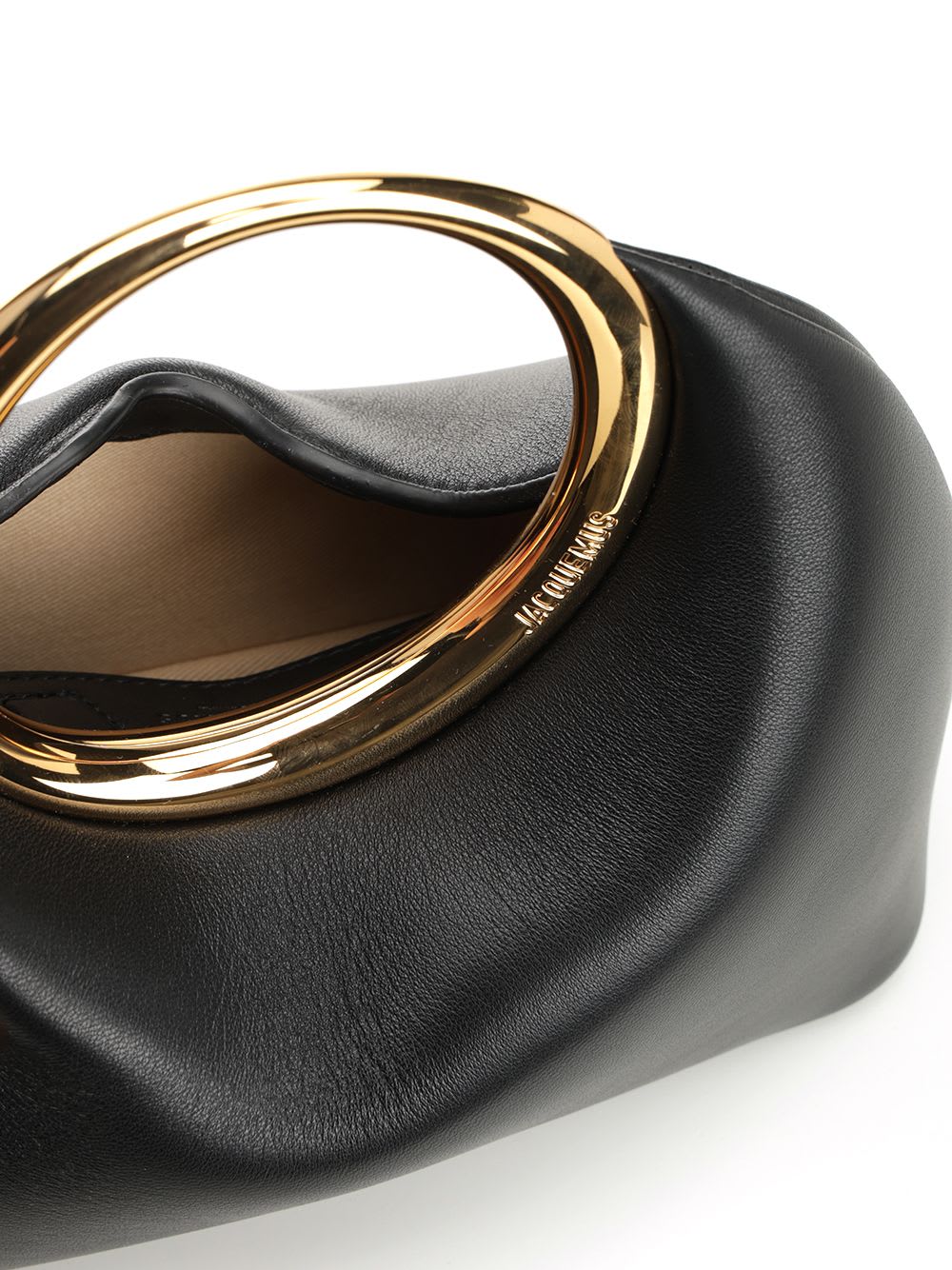 Jacquemus Small Calino Leather Top Handle Bag In Black
