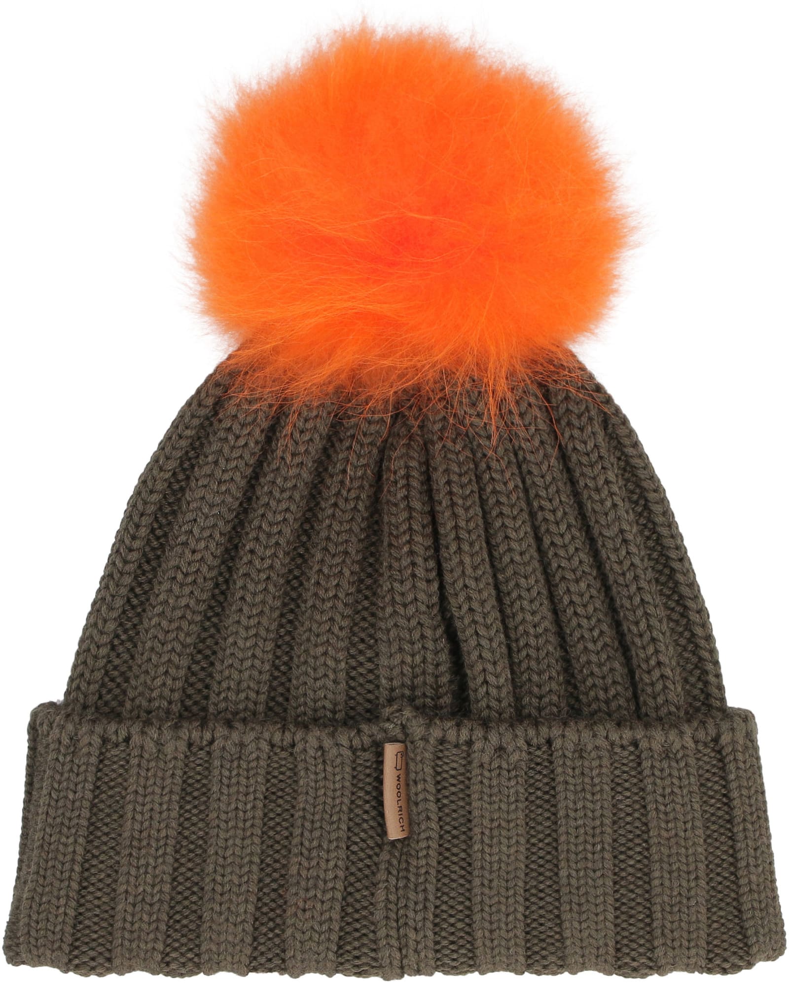 Shop Woolrich Knitted Wool Hat With Pom-pom In Green