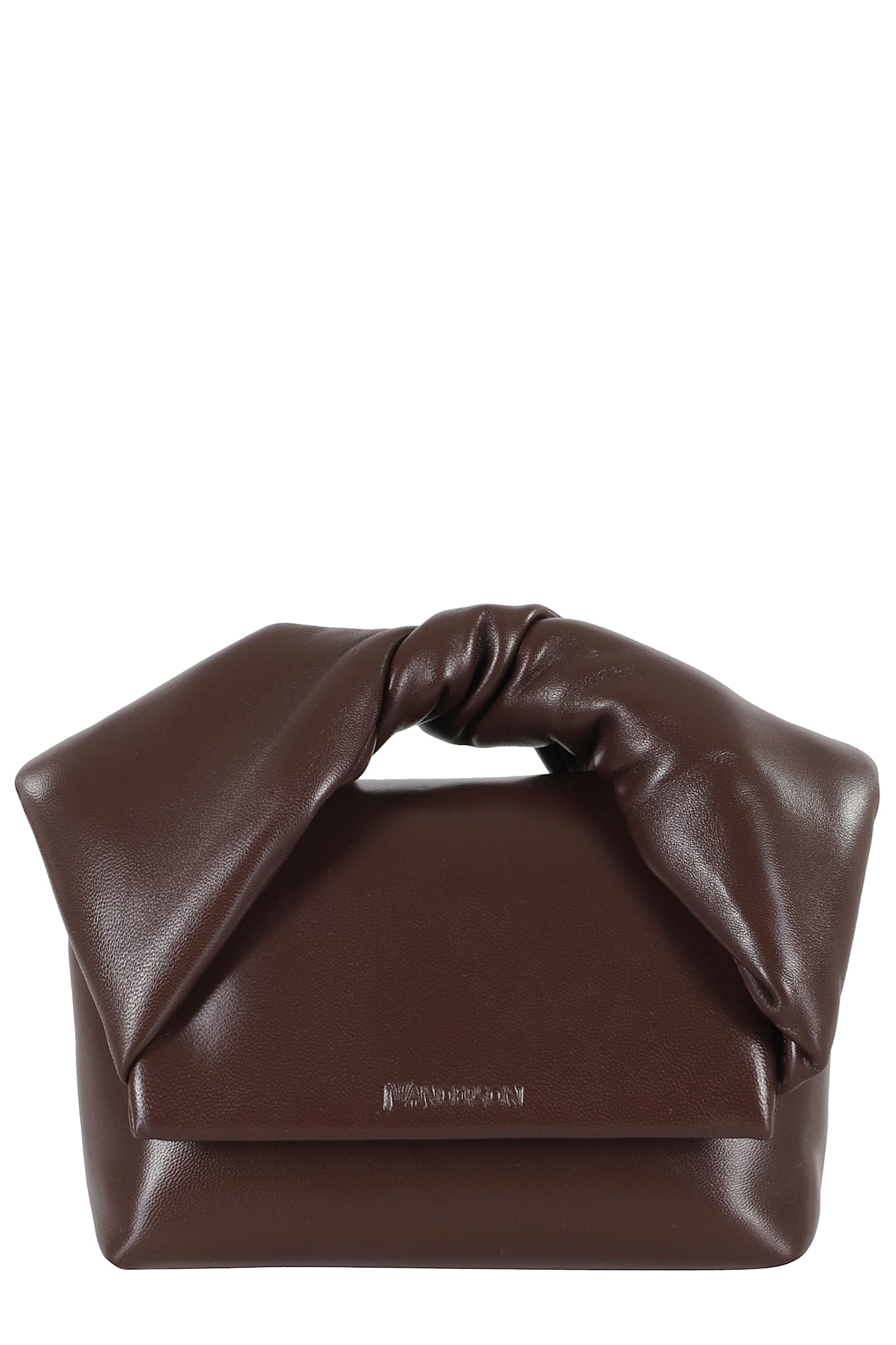 Jw Anderson Chocolate Nappa Leather Medium Twister Handbag In Brown