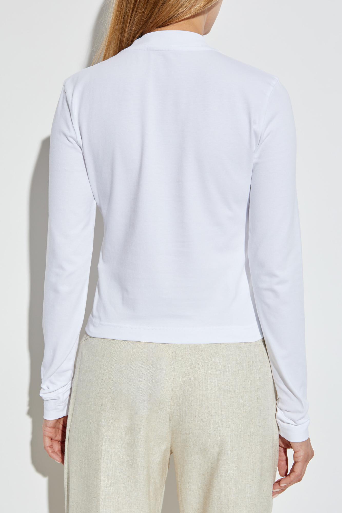Jacquemus The Gros Grain Long-sleeved T-shirt In Gray