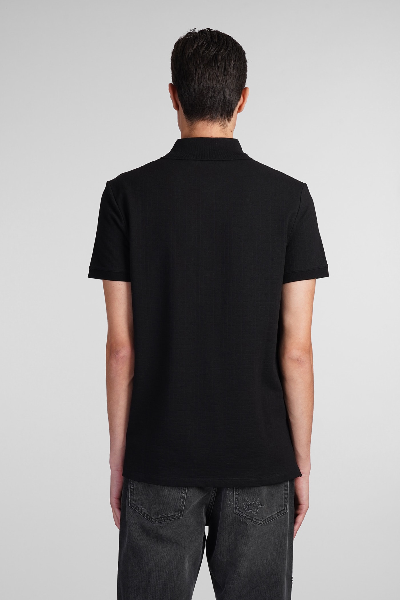 Shop Balmain Polo In Black Cotton