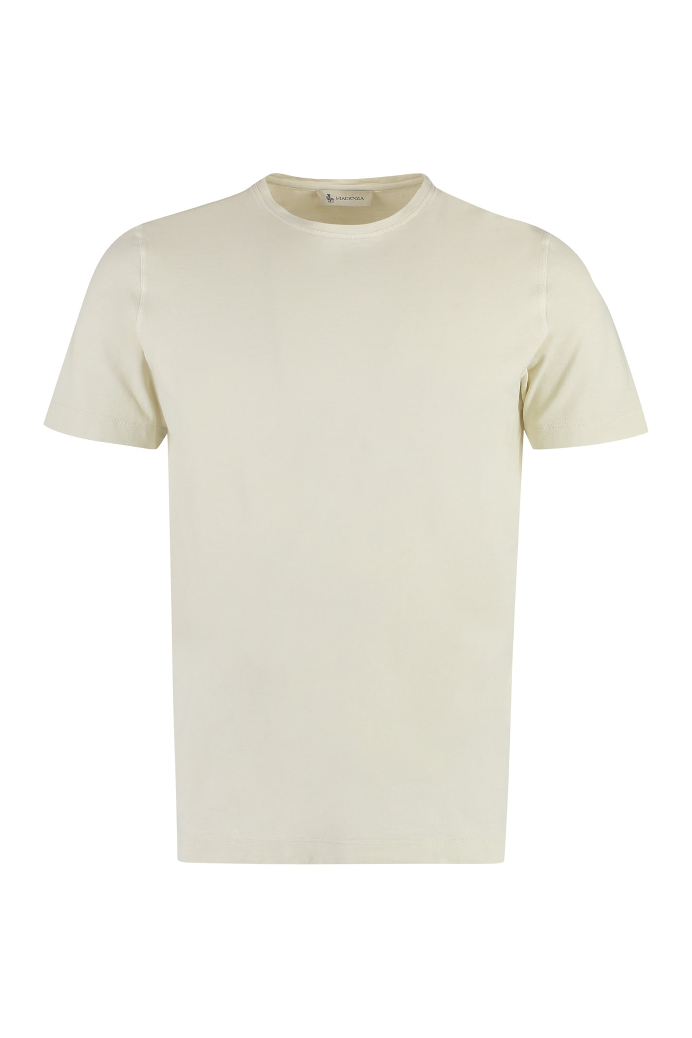 Shop Piacenza Cashmere Cotton Crew-neck T-shirt In Beige