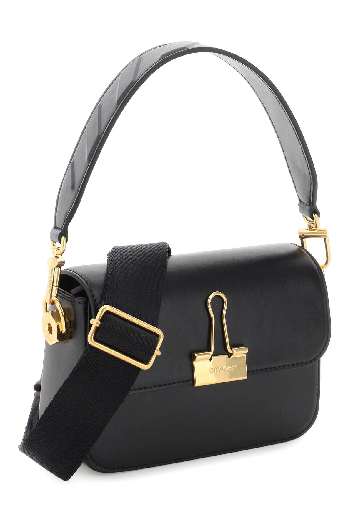 Off-white Plain Binder Shoulder Bag In Black