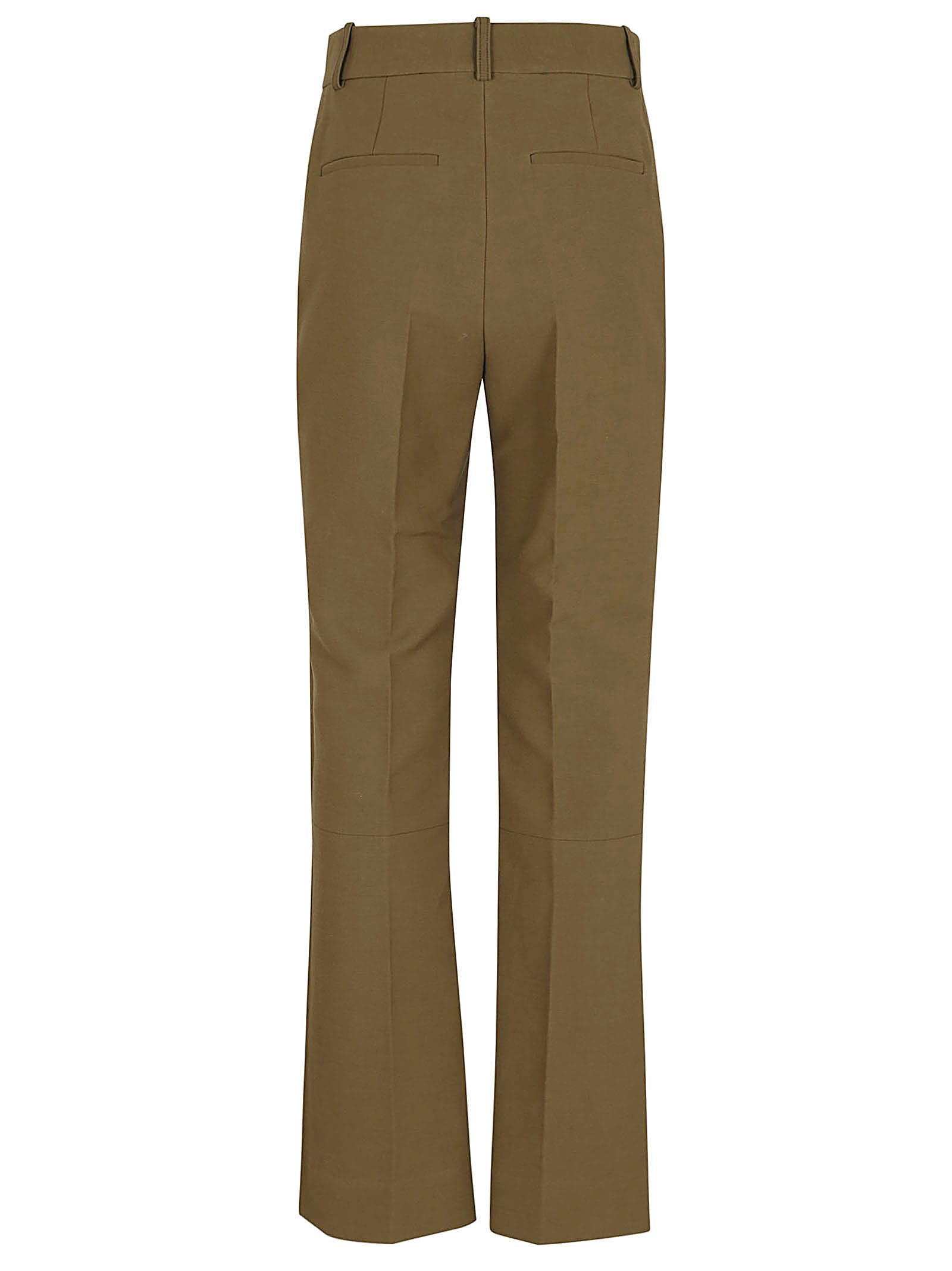 Shop Victoria Beckham Cropped Kick Trousers In Seaweed