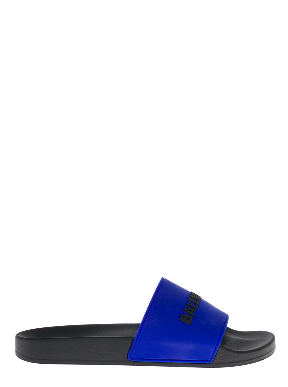 Balenciaga Bicolor Rubber Slide Sandals With Logo