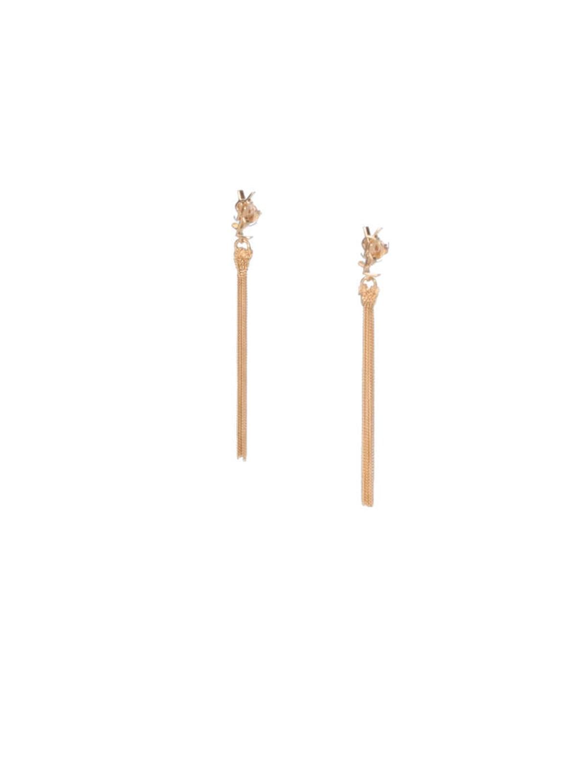 Shop Saint Laurent Cassandre Tassel Earrings In Dore