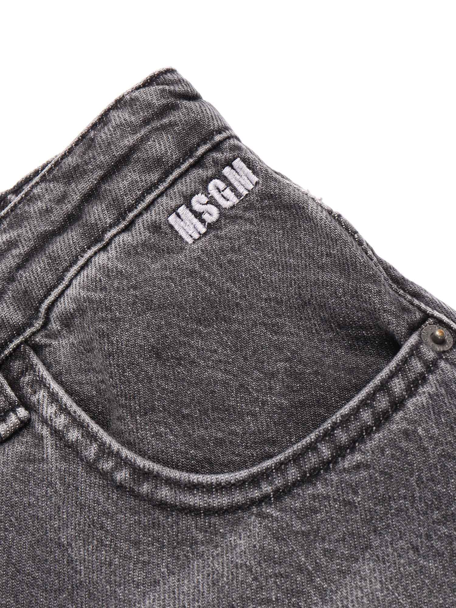 Msgm Denim Pants Boy In Gray