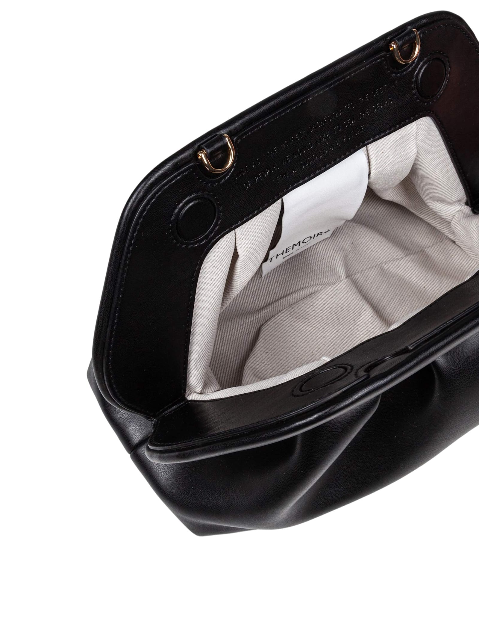 Themoirè Vegan Fabric Clutch Bag Color Black In Black