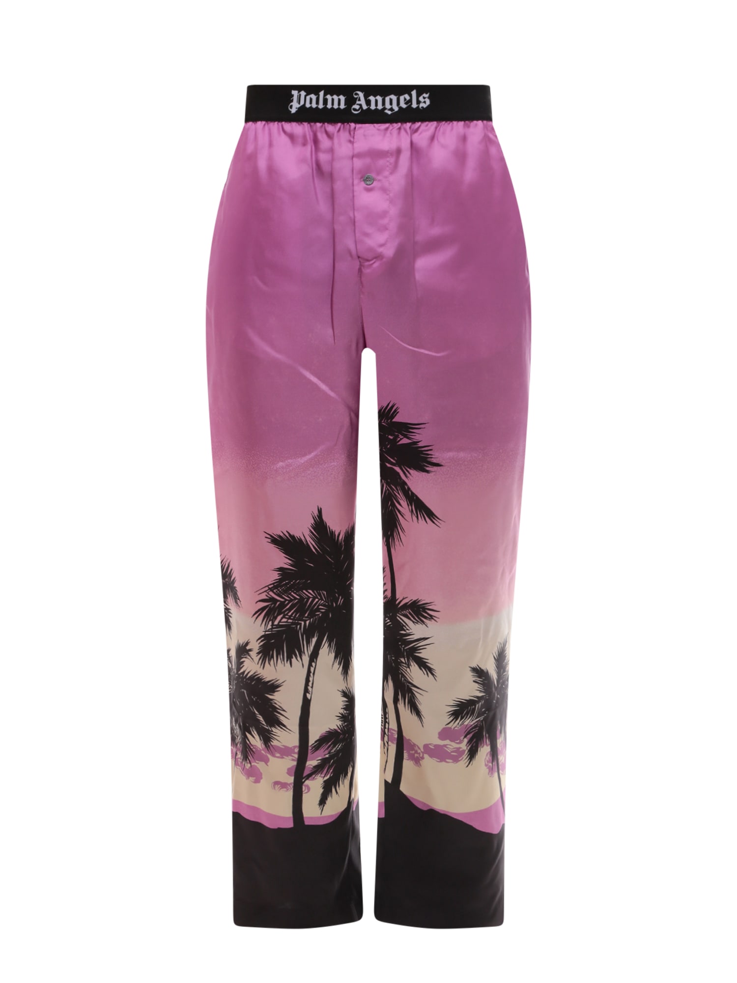 Palm Angels Sunset-print Straight Trousers In Purple