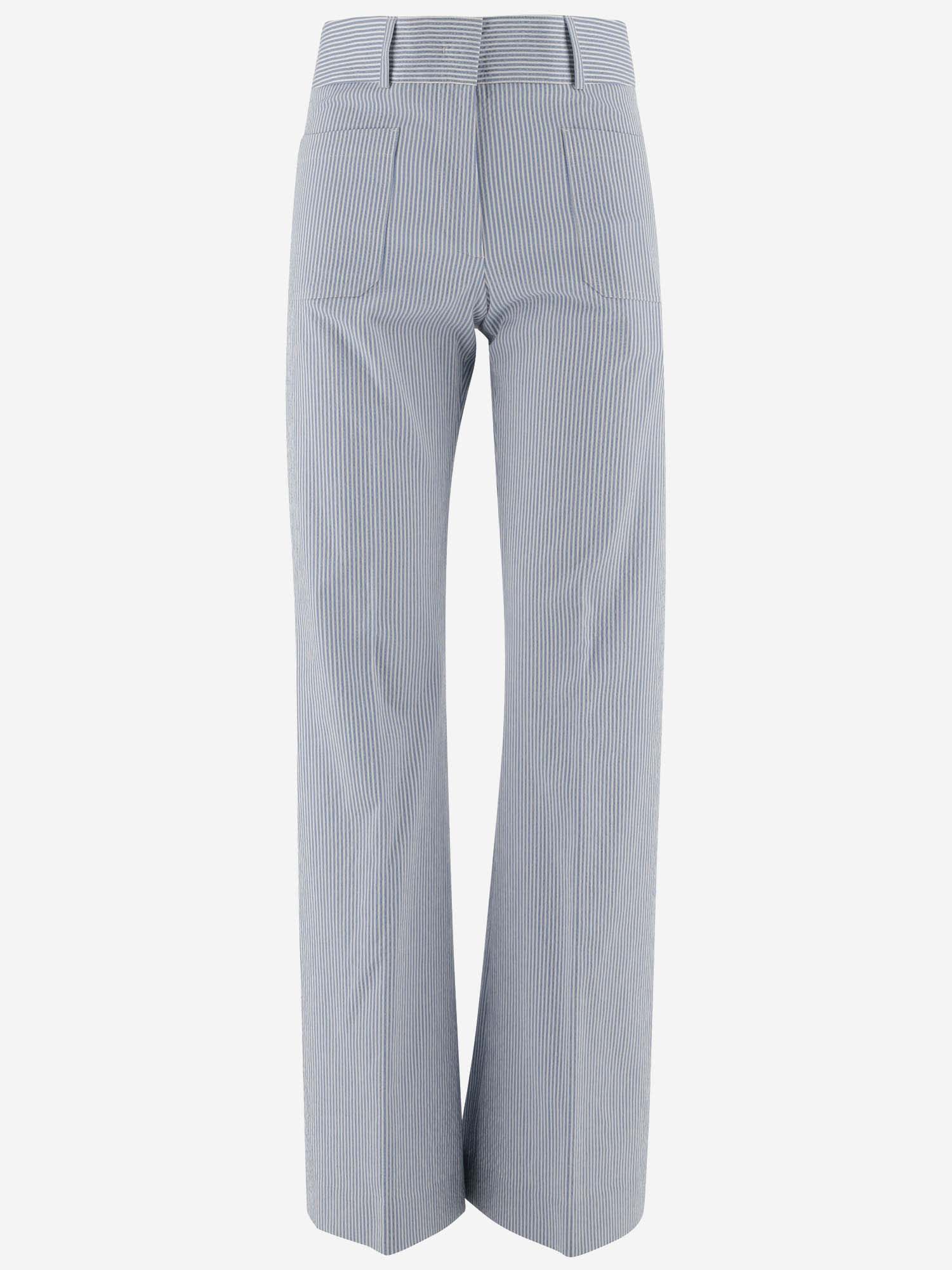 Ql2 Stretch Cotton Wide Leg Pants In Grey