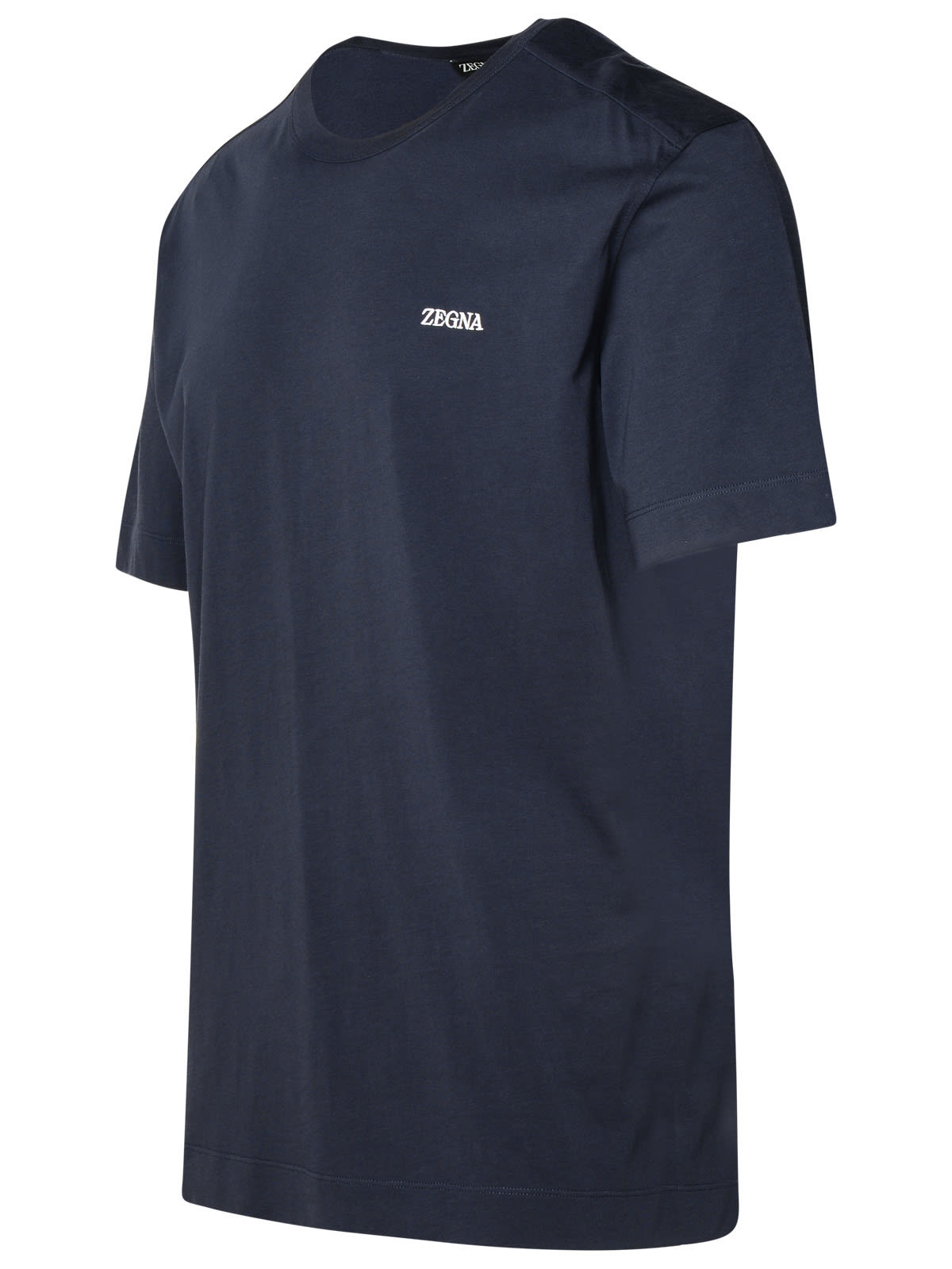 Zegna Crew-neck T-shirt In Cotton In Blue