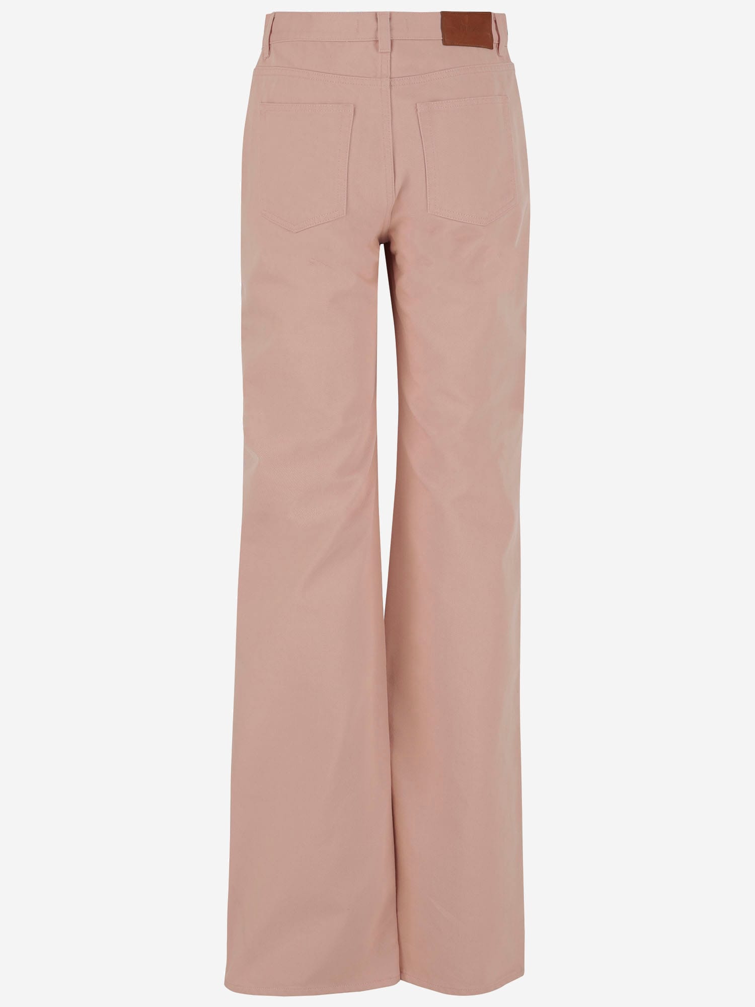 Chloé High Waist Cotton Flare Jeans In Pink