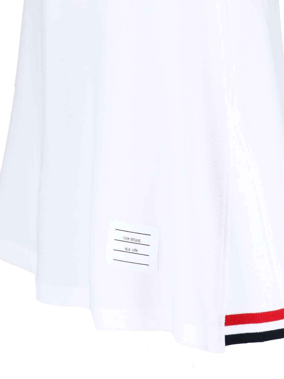 Shop Thom Browne Pique Rib Gusset Minidress In White