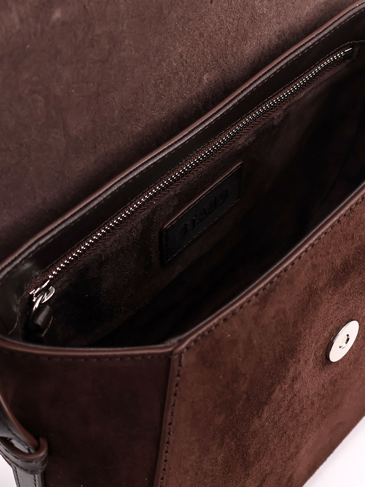 Staud Bella Saddle Suede Crossbody Bag In Brown