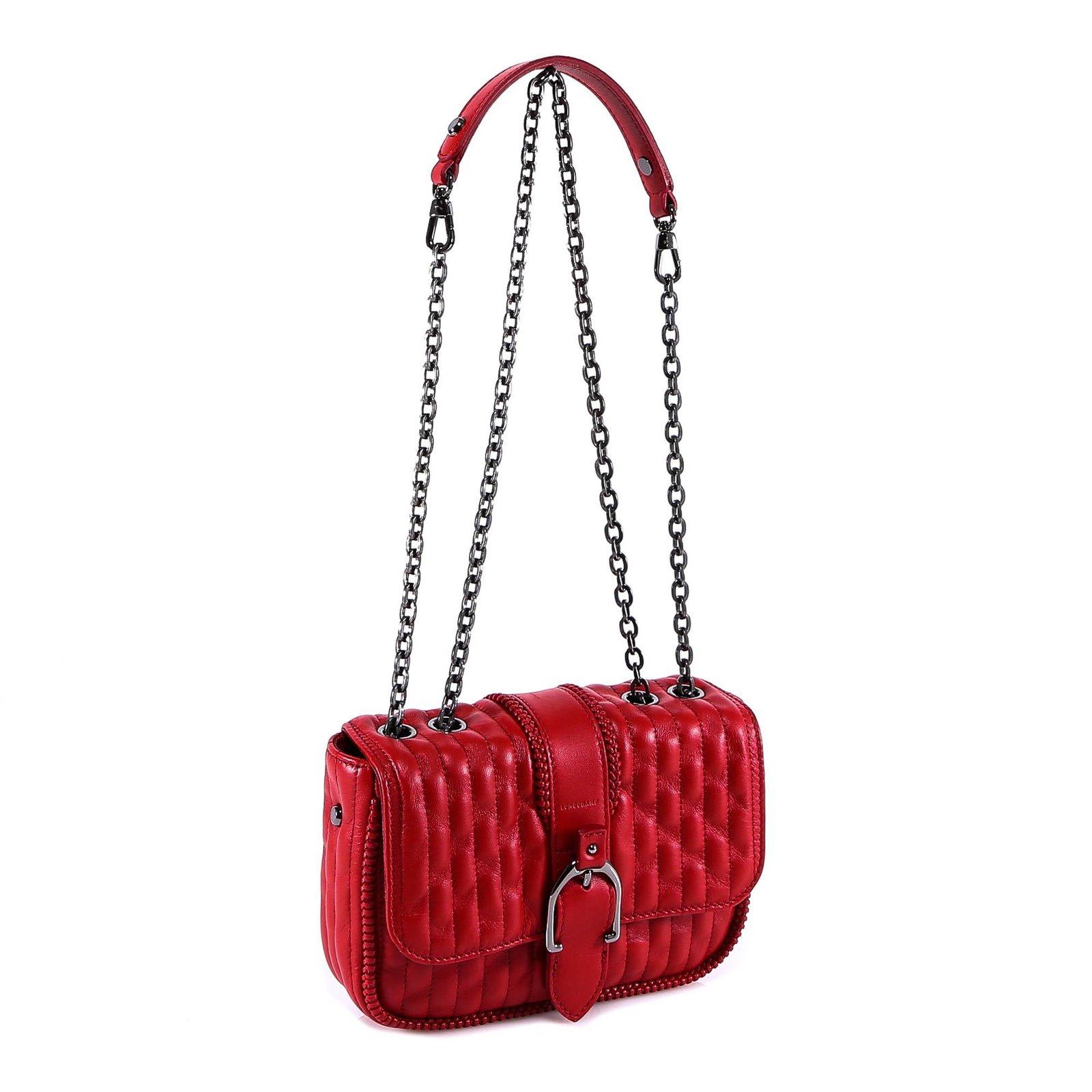 Shop Longchamp Hobo Xs Shoulder Bag In Rosso