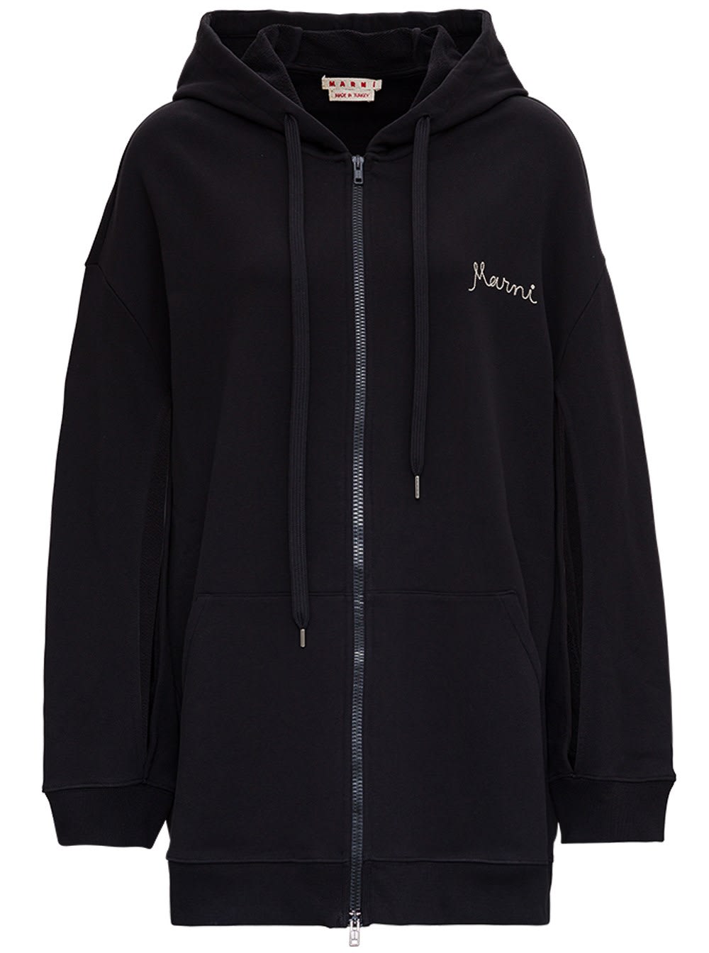 Marni Oversize Jersey Hoodie With Logo Embroidery