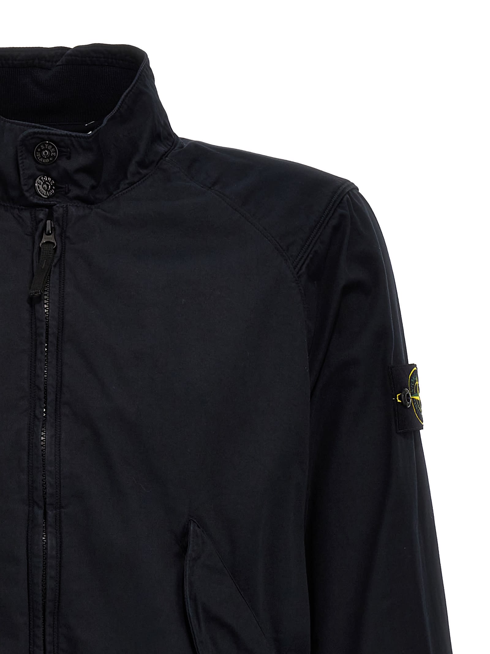 Stone Island Blue Nylon Jacket In Blue