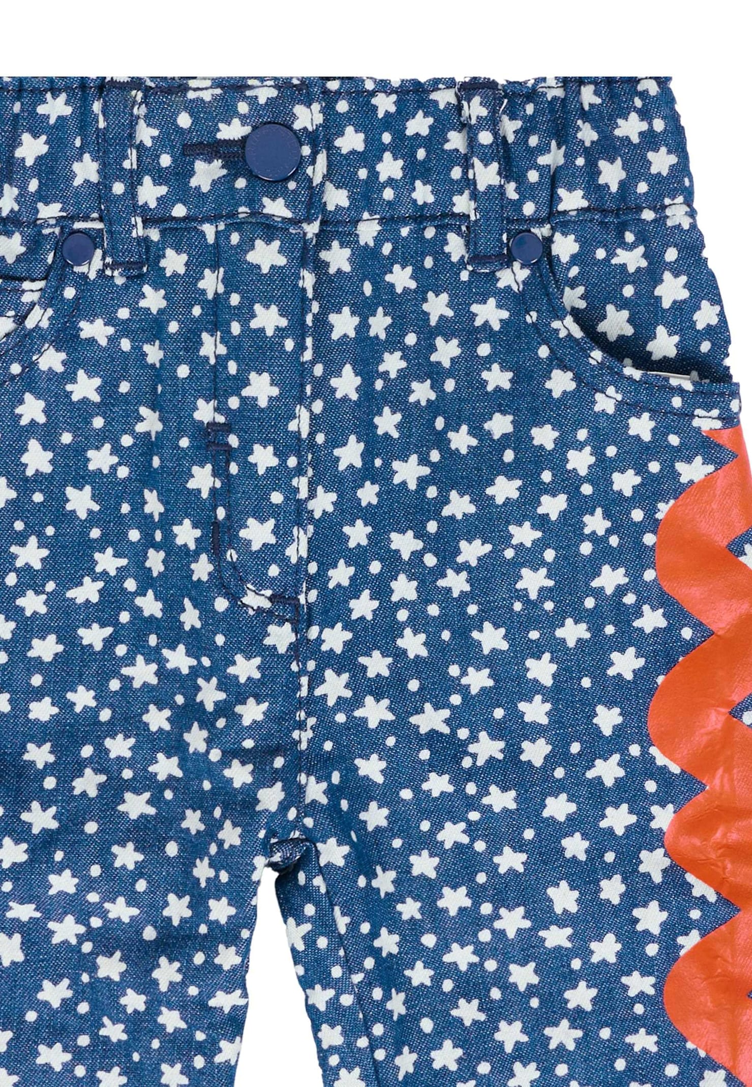 Stella Mccartney Blue Jeans For Baby Girl With Stars In Multi