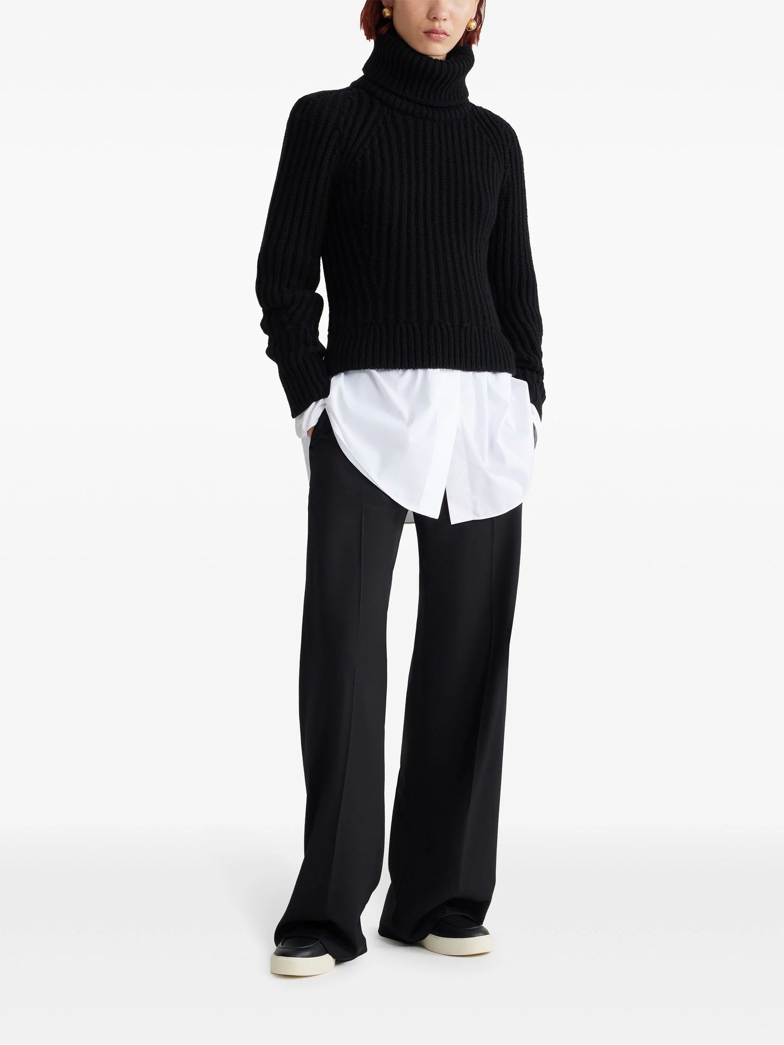 Shop Patou Black Wool And Cashmere Jumper