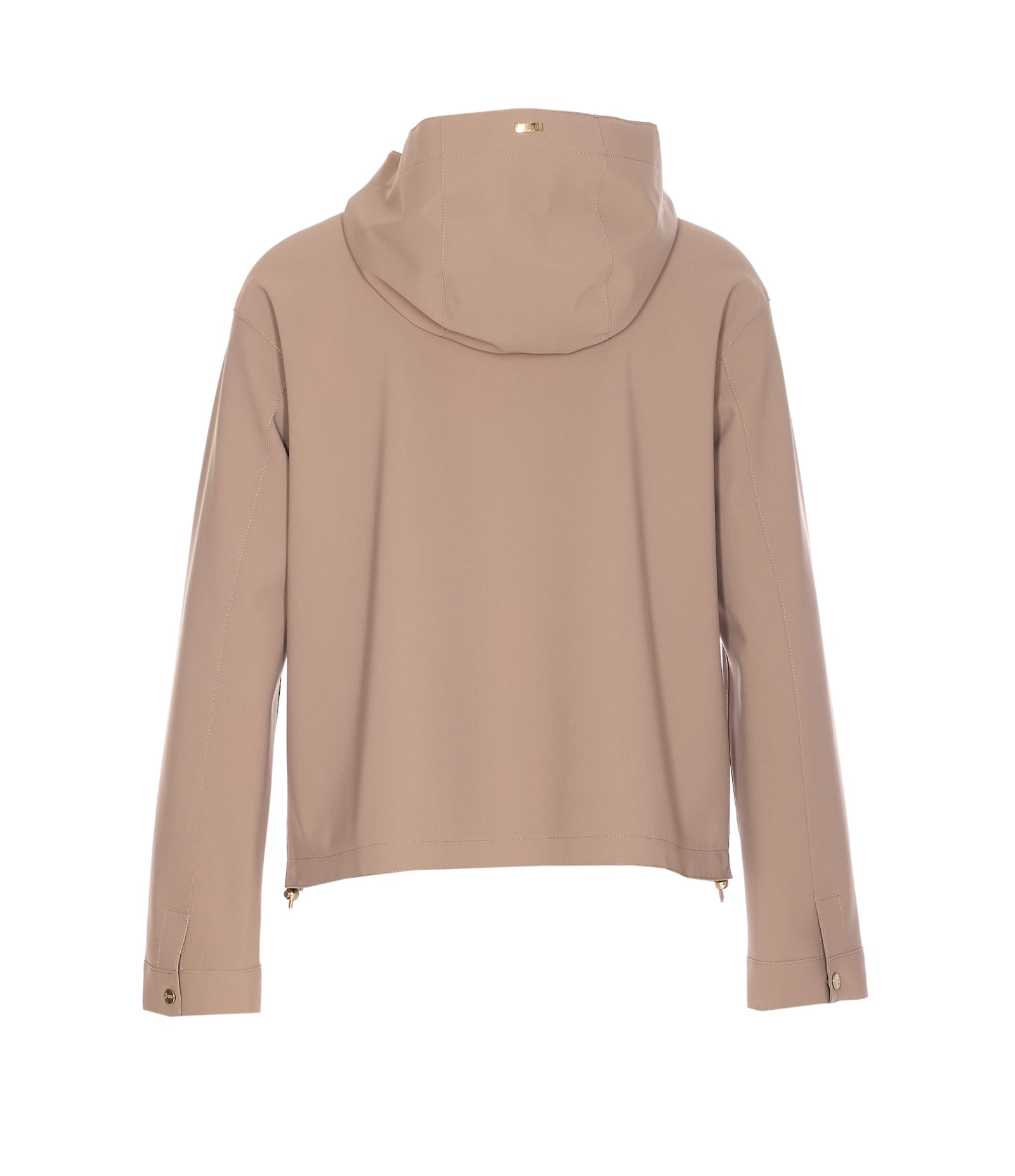 Herno Zip-up Hooded Jacket In Brown