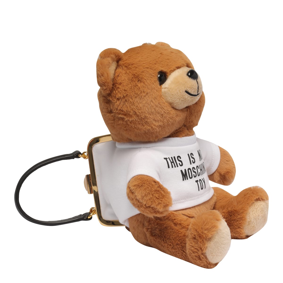 Shop Moschino Teddy Bear Peluche Handbag In Beige