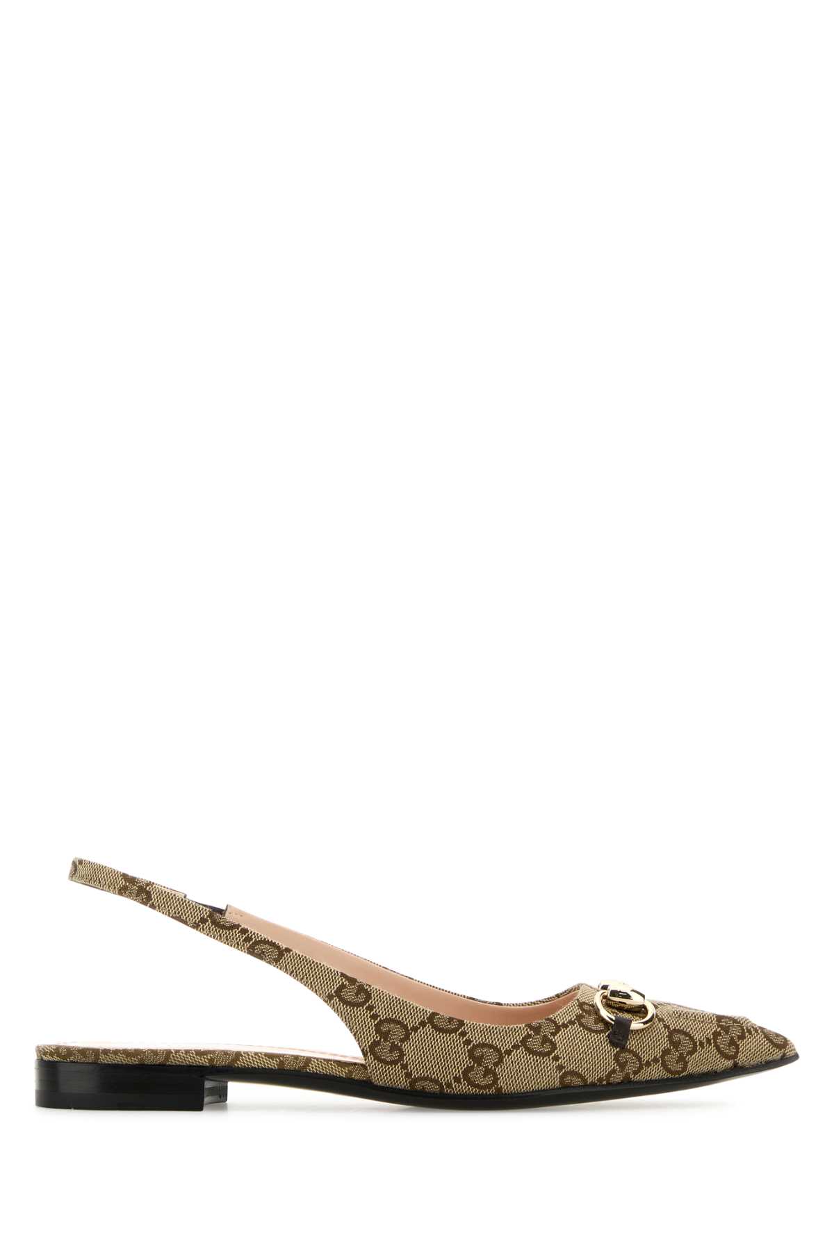 Shop Gucci Original Gg Fabric Ballerinas In Beigeebonycocoa