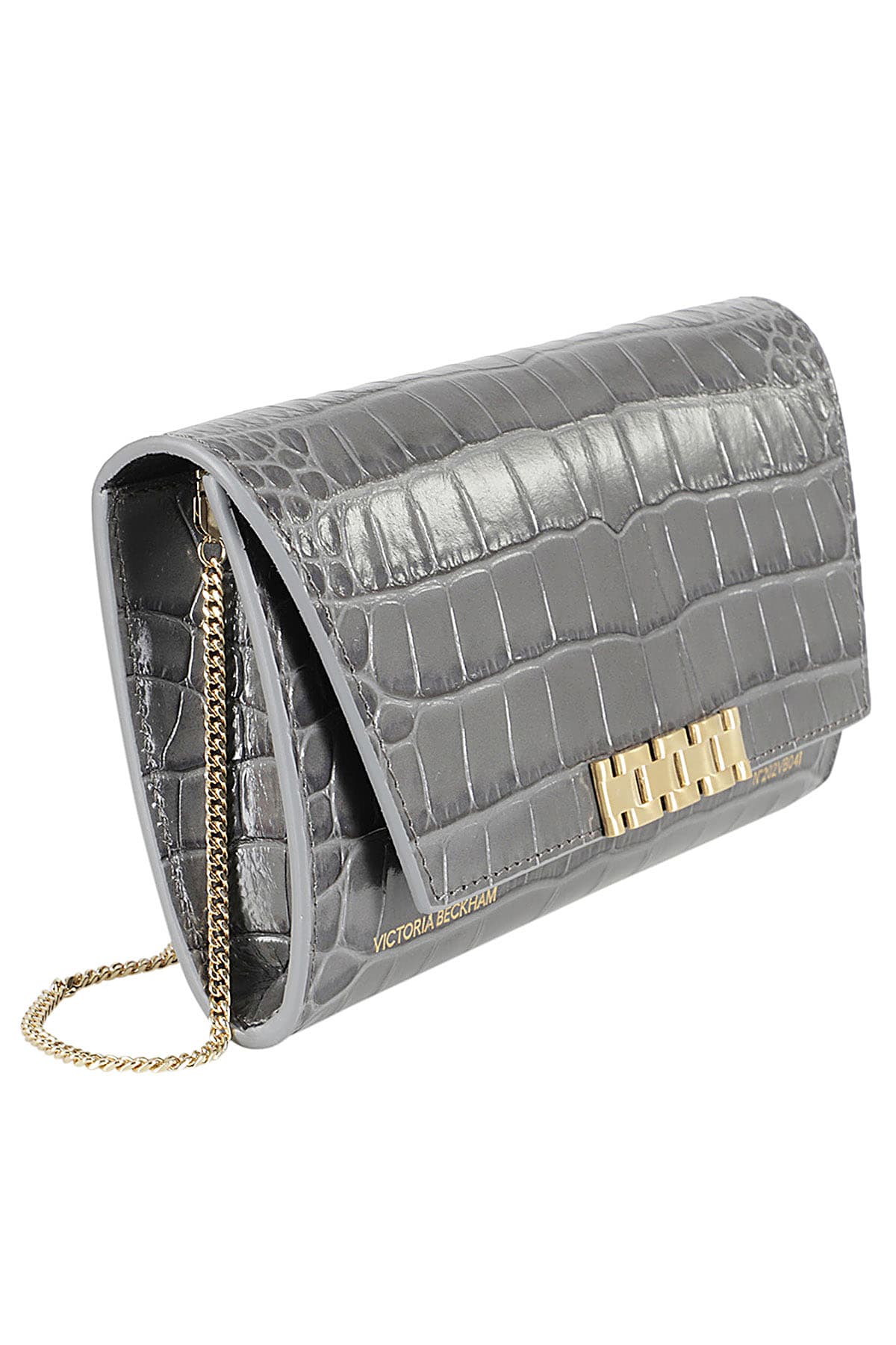 Shop Victoria Beckham Wallet On Chain In Slate Grey