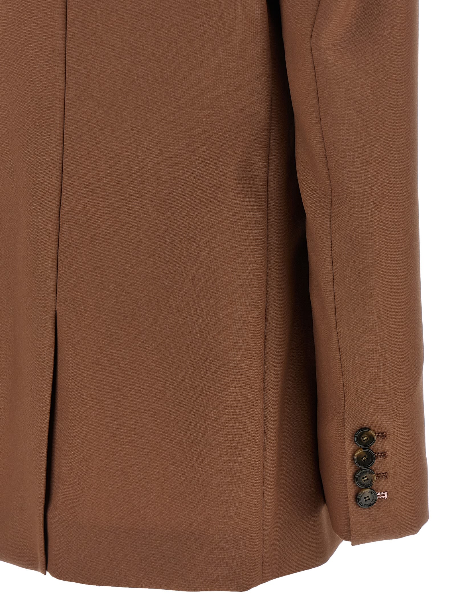 Stella Mccartney Single-breasted Wool Blazer In Brown