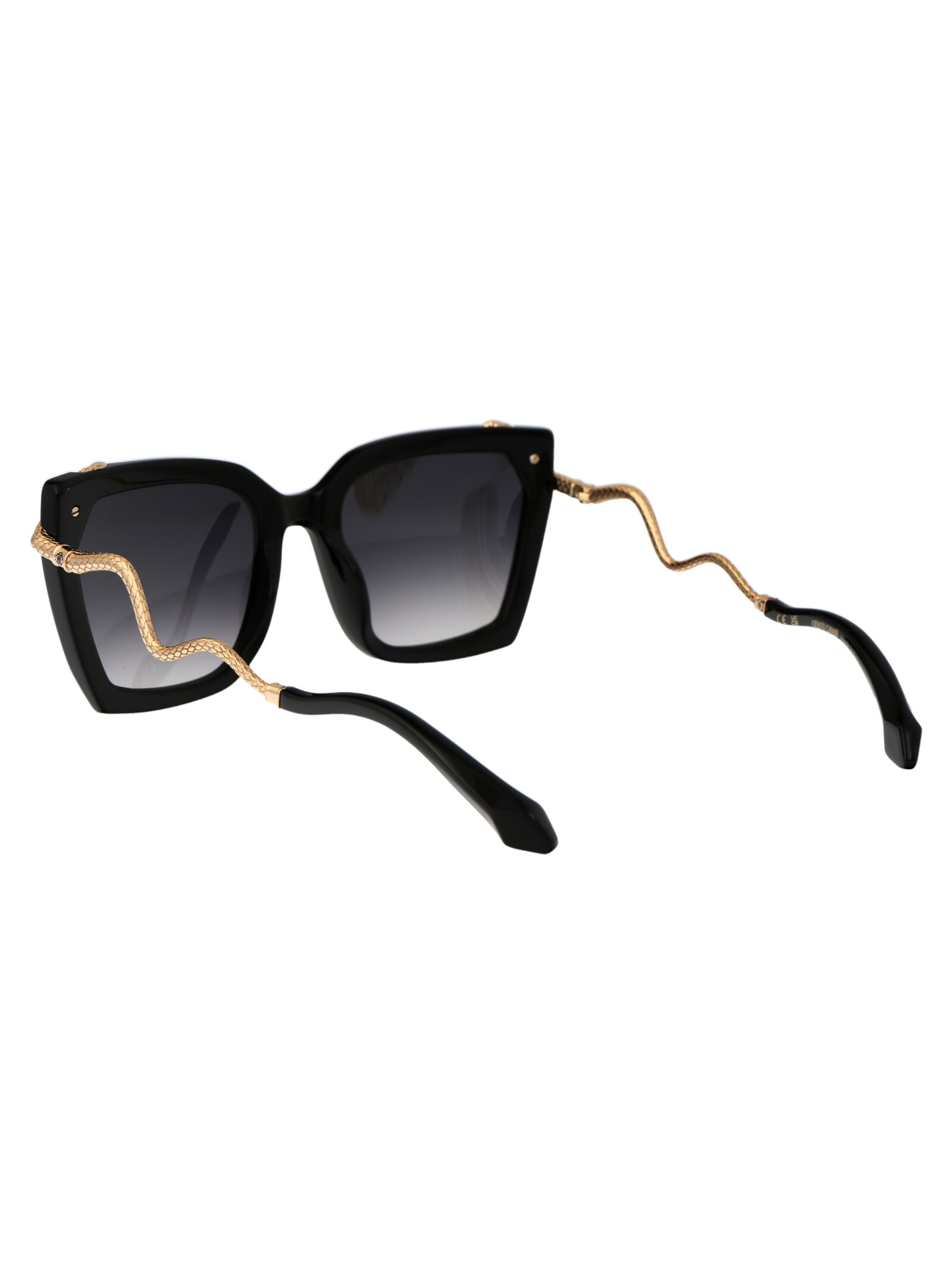 Shop Roberto Cavalli Src034m Sunglasses In 0700 Black