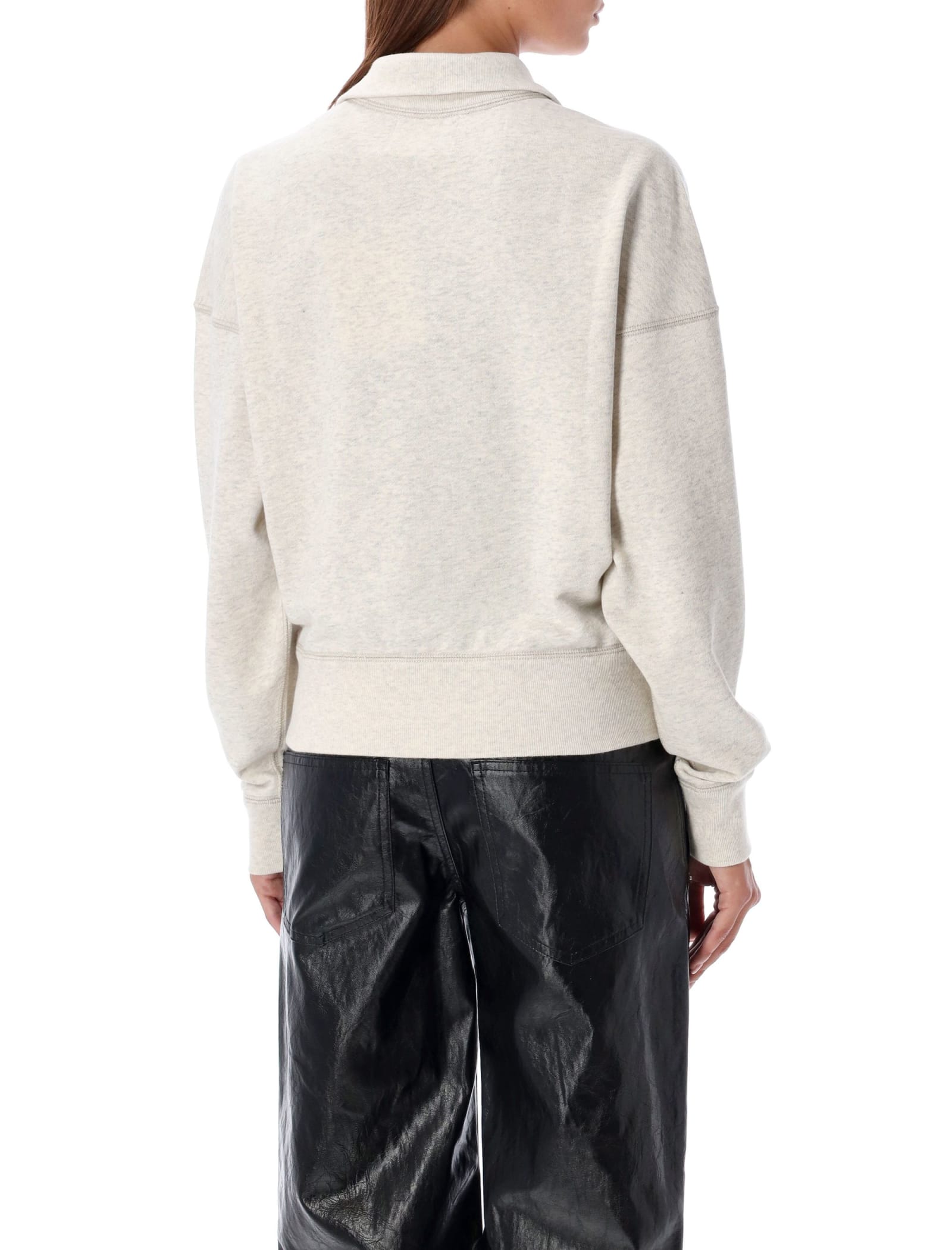 Shop Marant Etoile Rozz Half Zip Fleece In Ecru