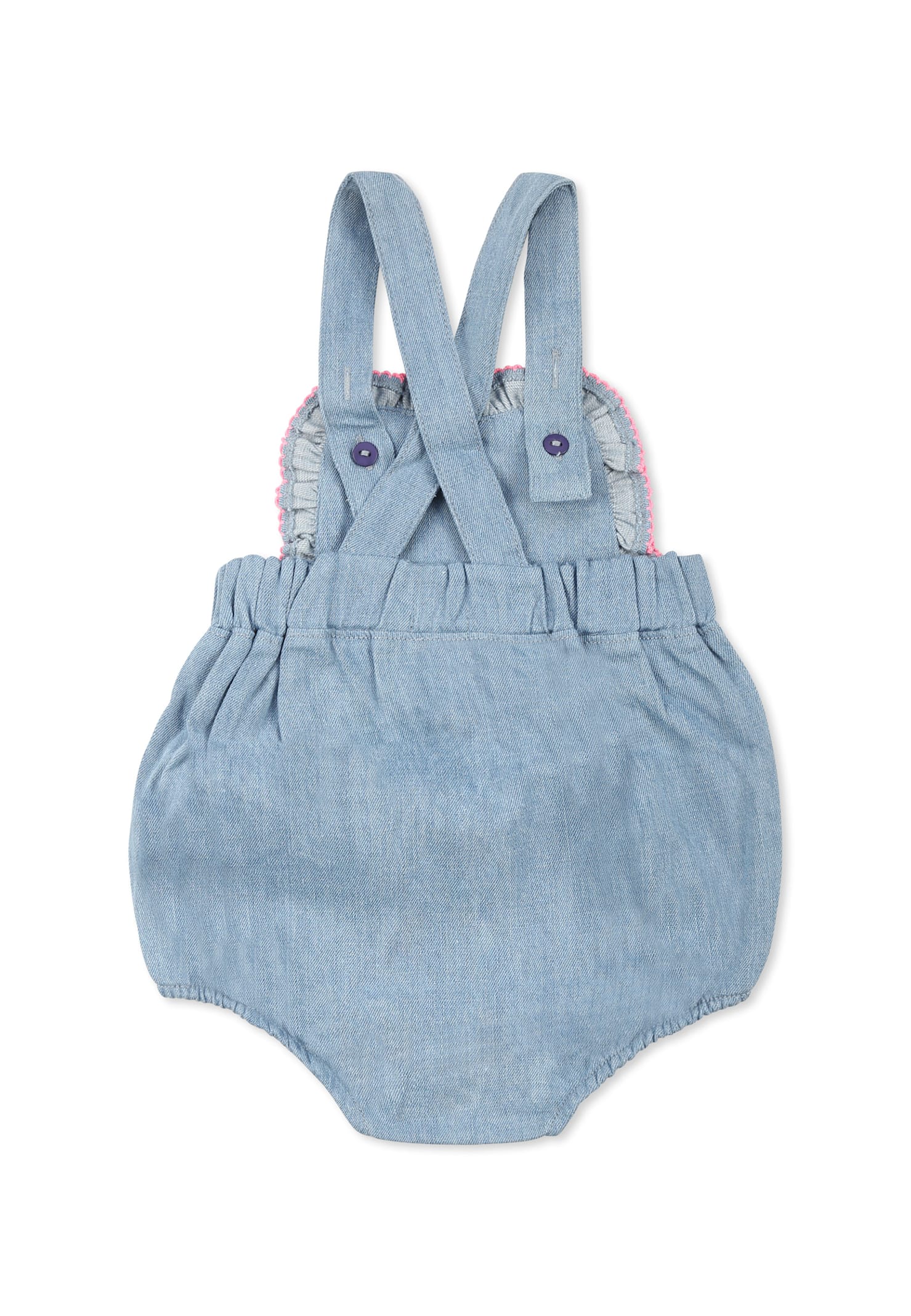 Billieblush Denim Babygrow For Babygirl With Heart In Denim