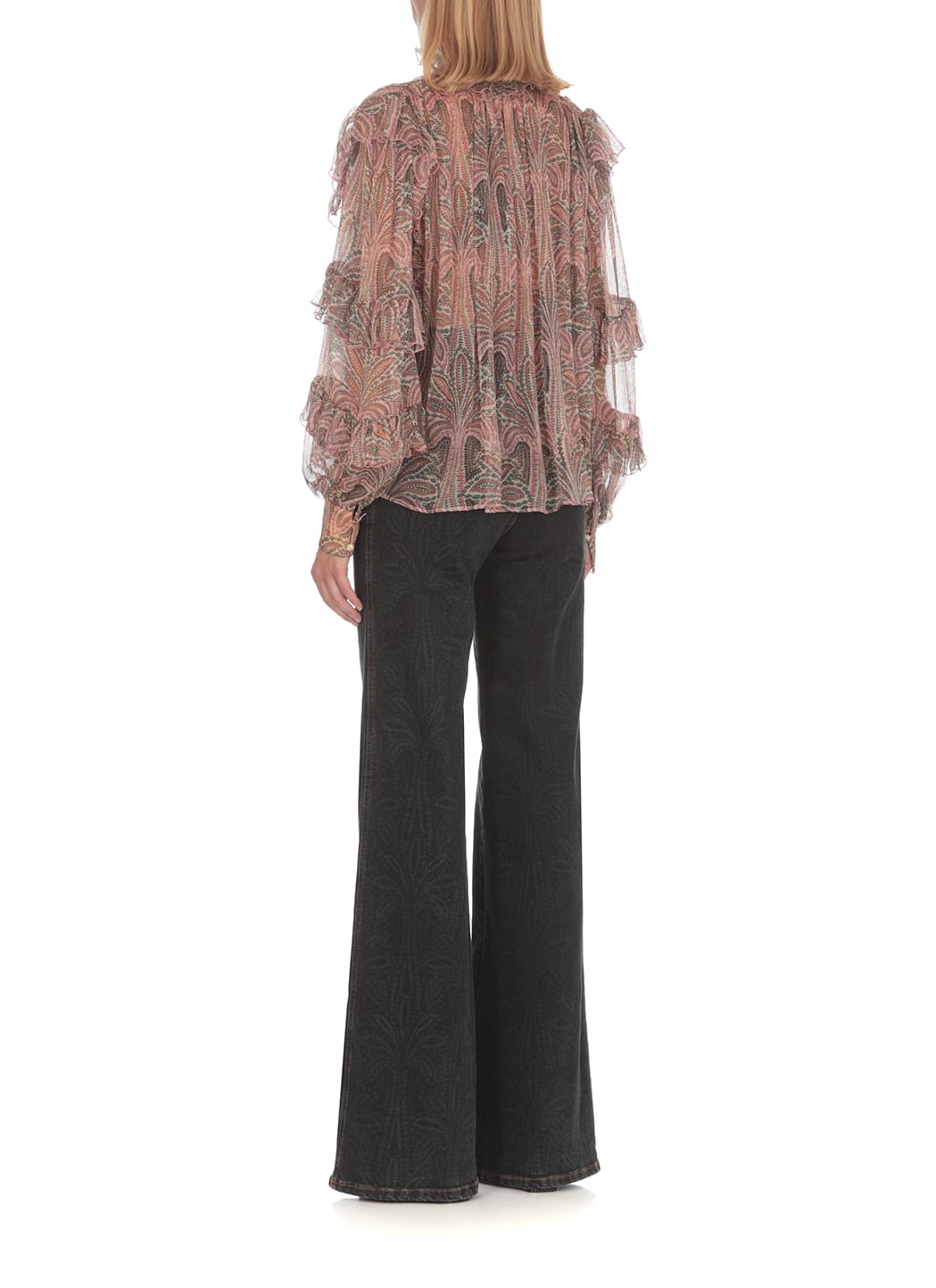 Etro Blusa In Crepe Stampato Donna In Multicolour