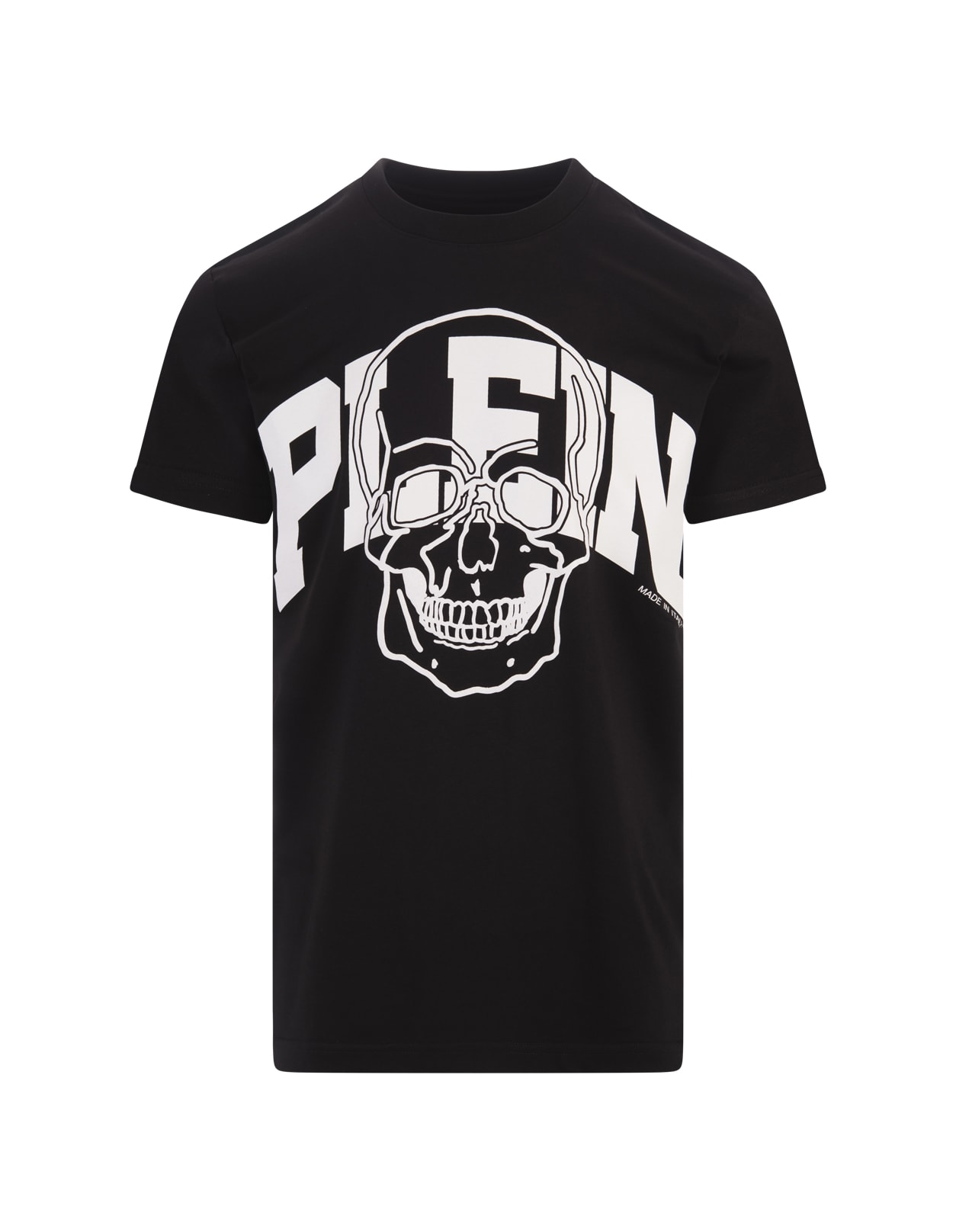 Shop Philipp Plein Black Round Neck Ss Skull T-shirt