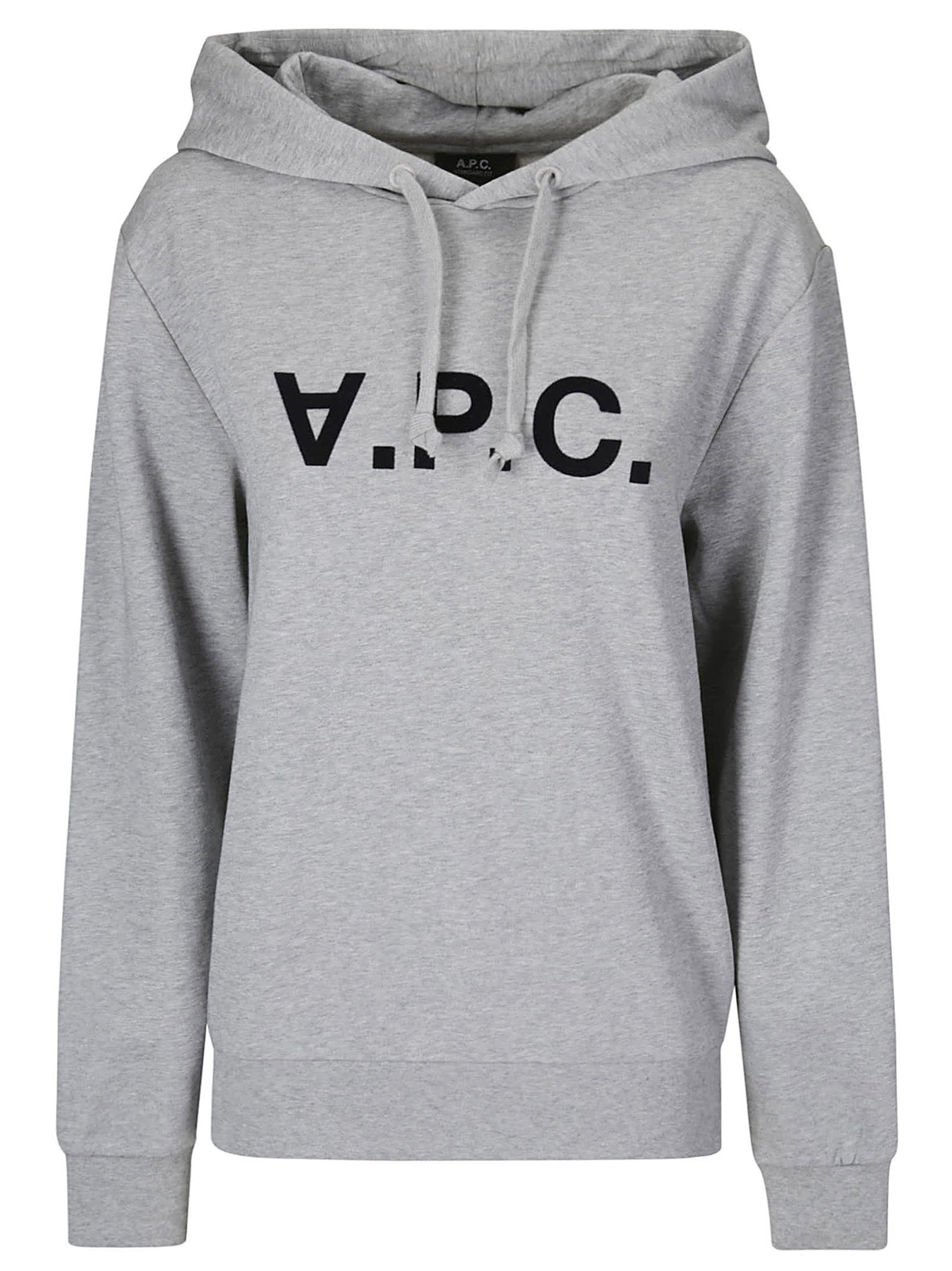 Shop Apc Hoodie Standard Grand Vpc In Gris Chine / Dark Navy