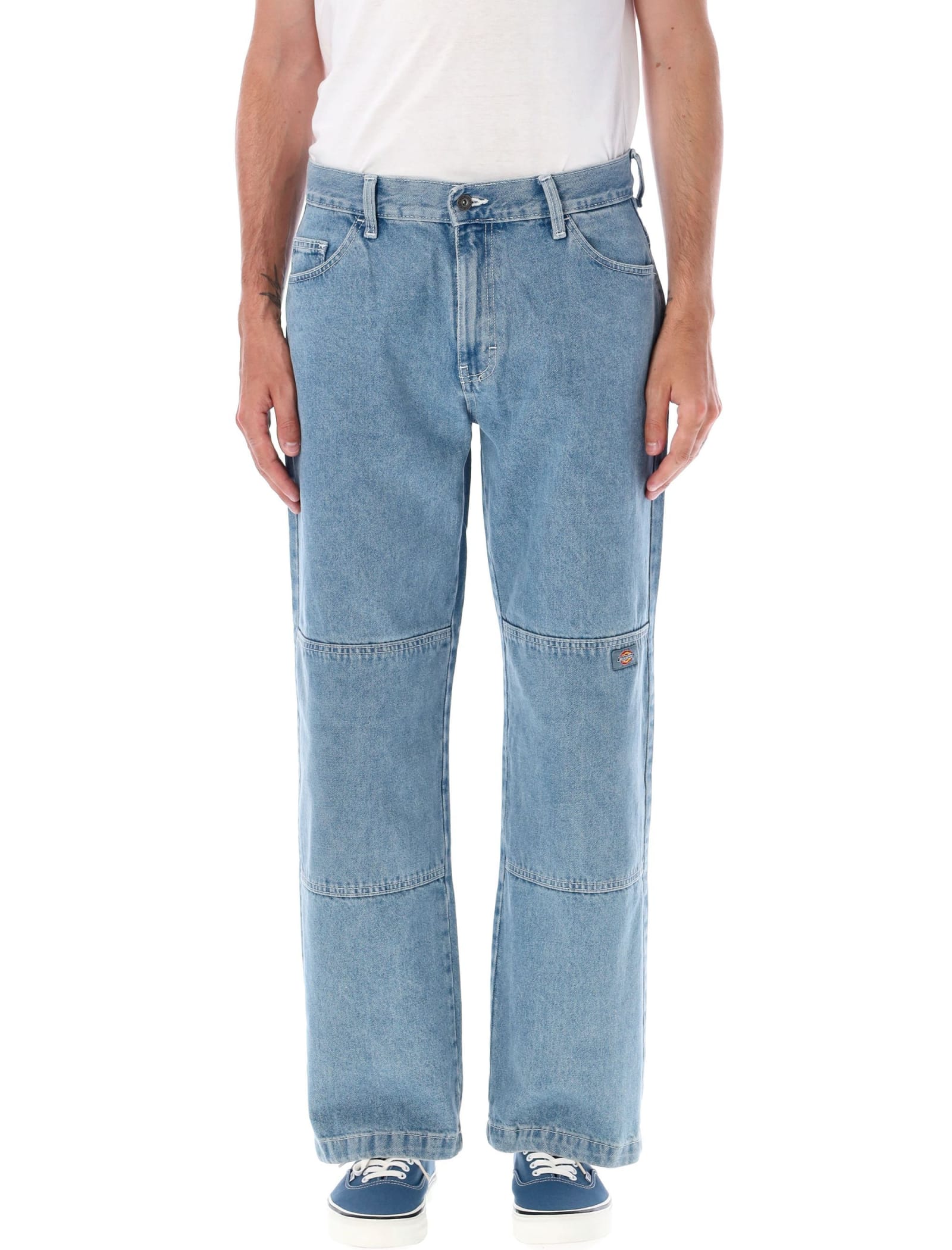 Dickies Double Knee Denim Pant In Light Blue