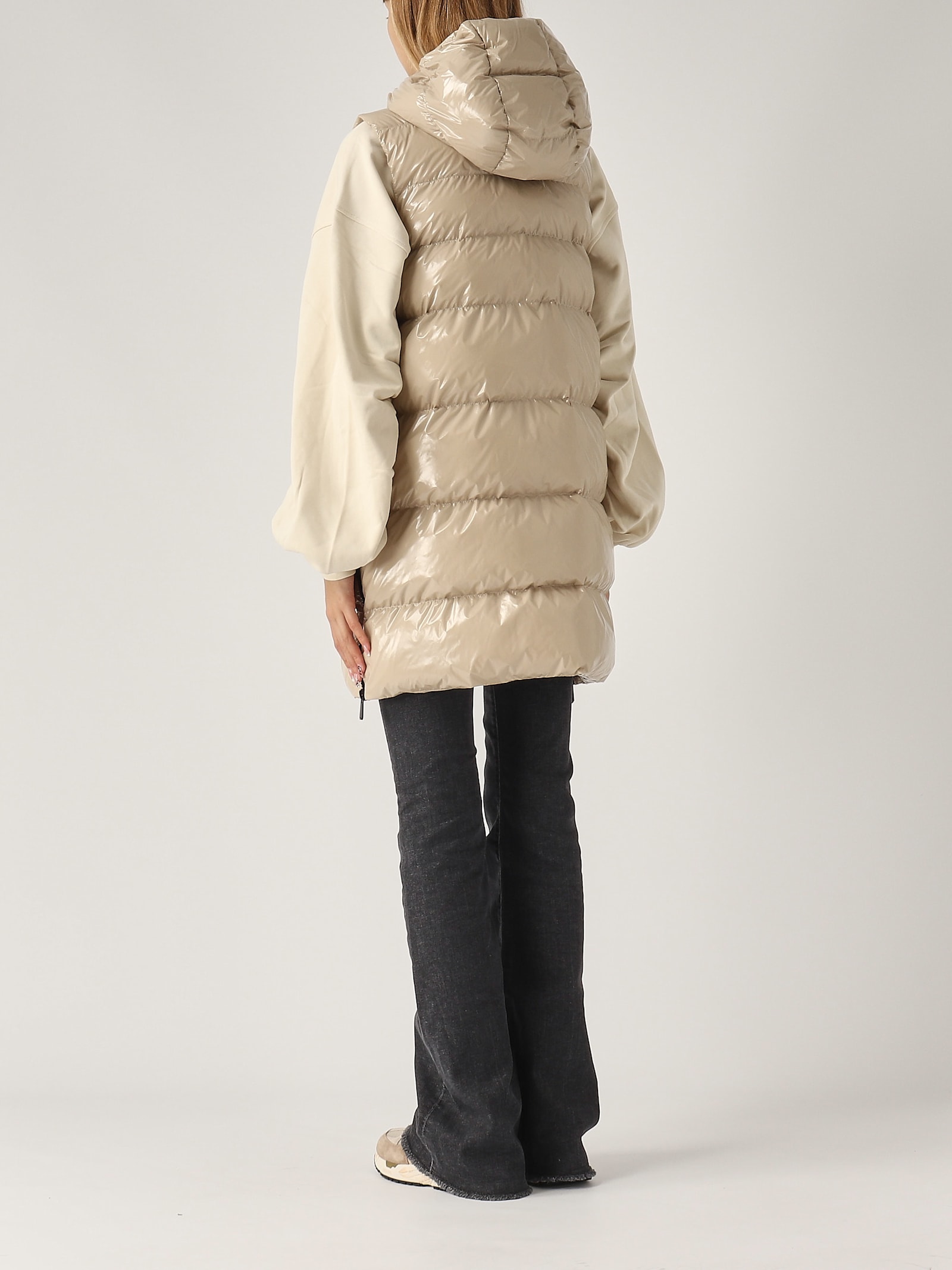 Shop Pinko Graffetta Gilet Crystal Jacket In Beige Chiaro