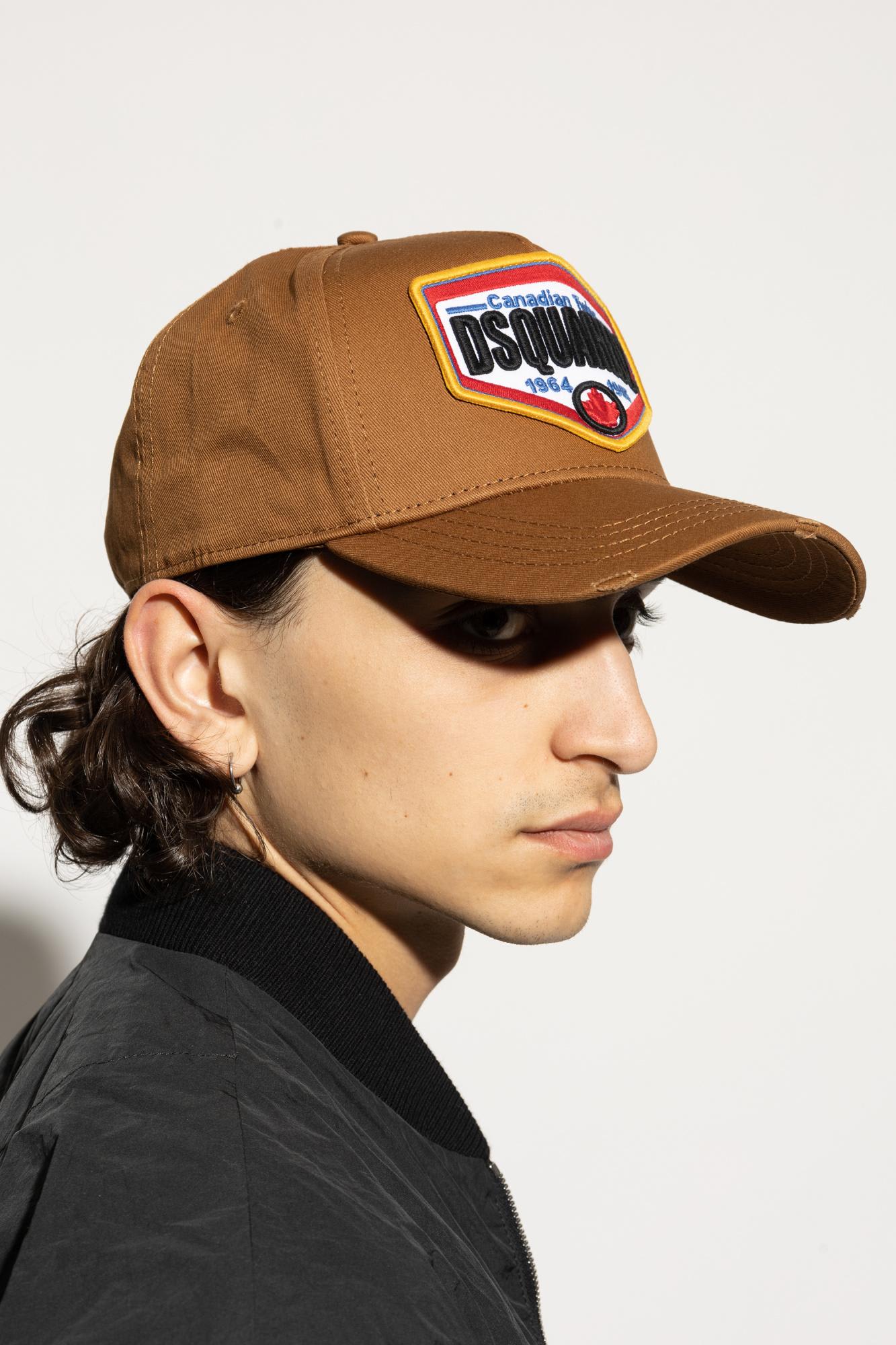 Dsquared2 Cotton Baseball Cap In Brown