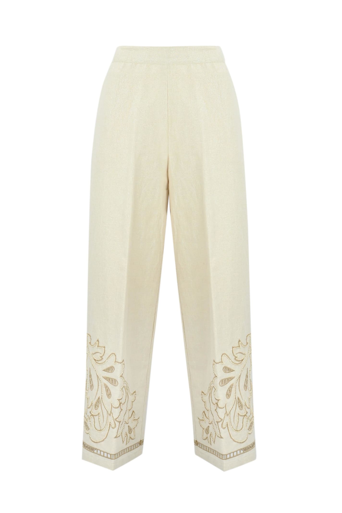 Cropped Linen Trousers TwinSet